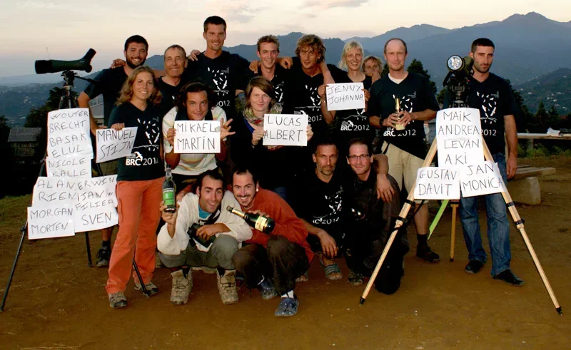 The Batumi Raptor Count team celebrating reaching one million counted raptors in 2012