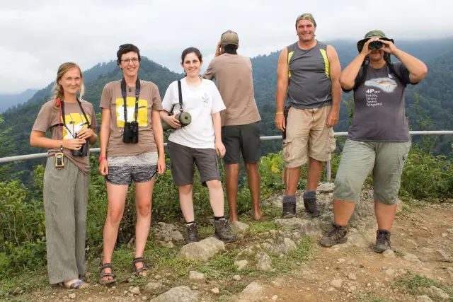 Behind-the-scenes photo from the 2018 Batumi Raptor Count autumn season