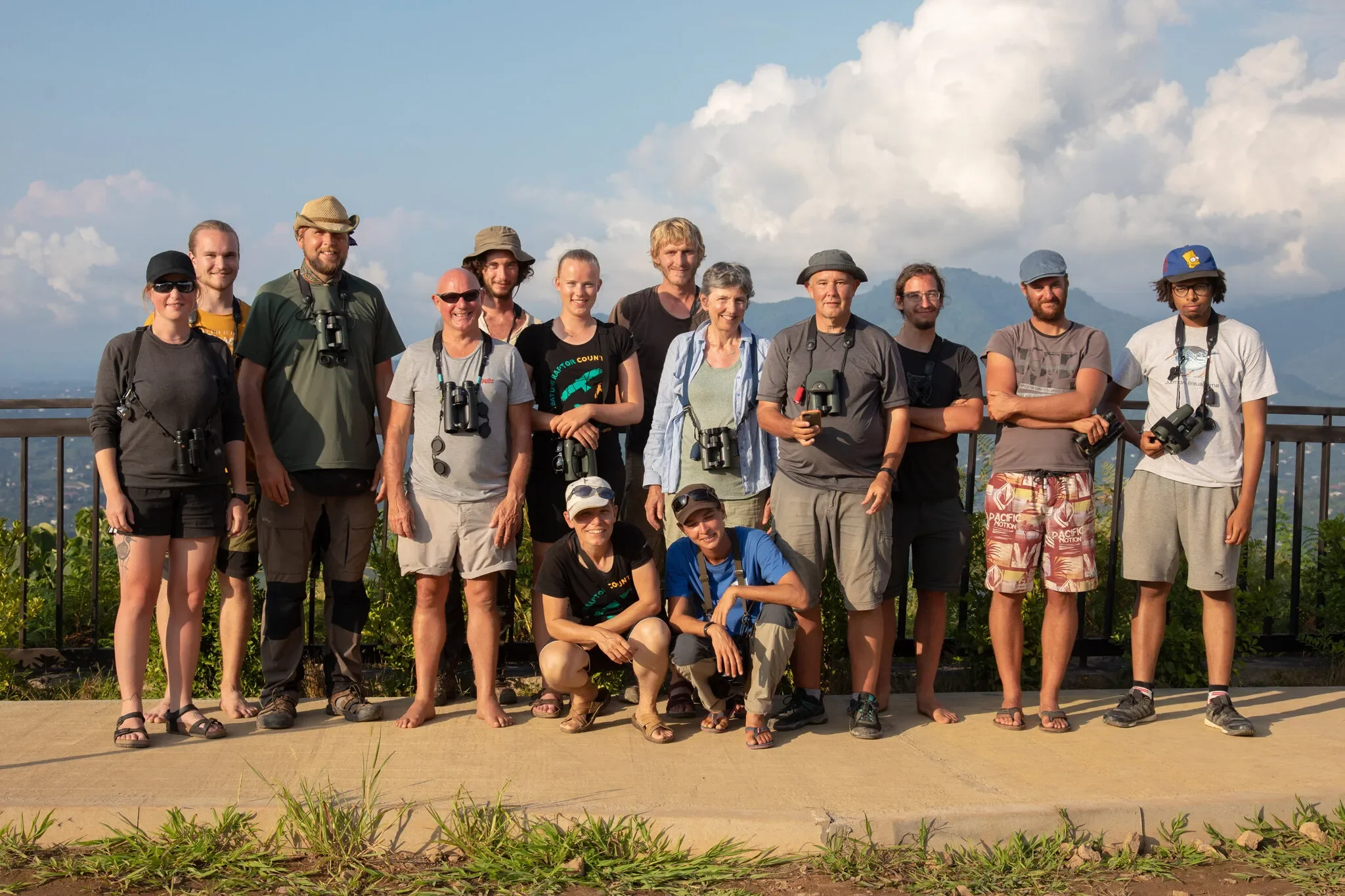 Behind-the-scenes photo from the 2019 Batumi Raptor Count autumn season