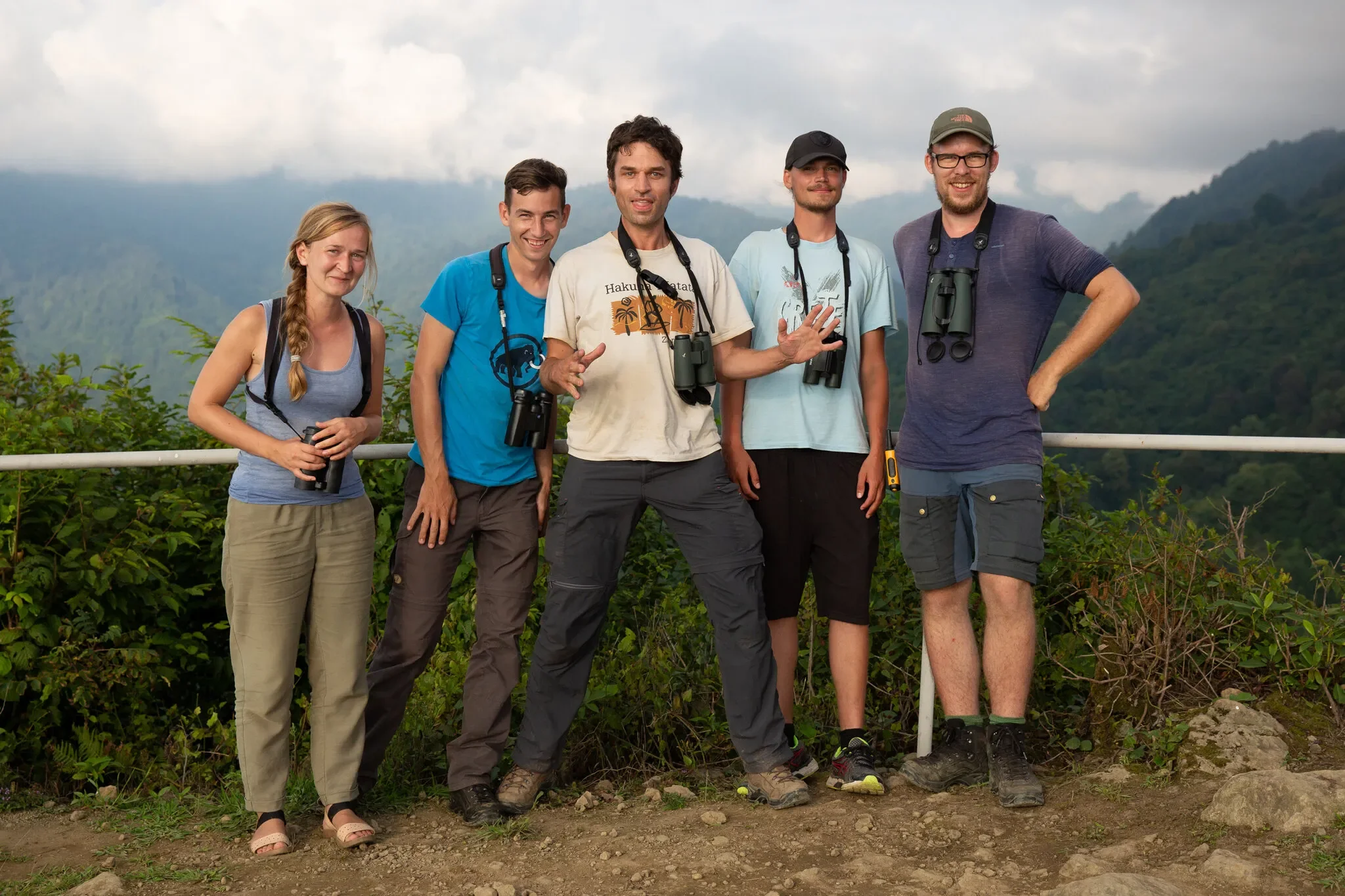 Behind-the-scenes photo from the 2019 Batumi Raptor Count autumn season