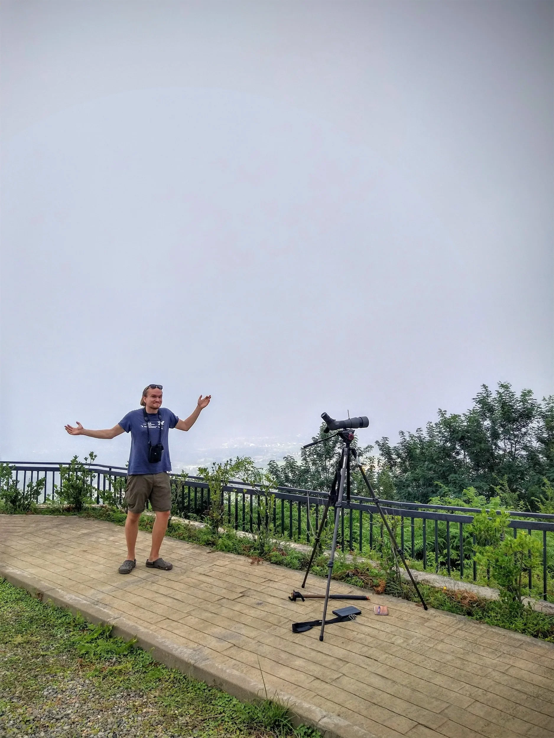 Behind-the-scenes photo from the 2022 Batumi Raptor Count autumn season