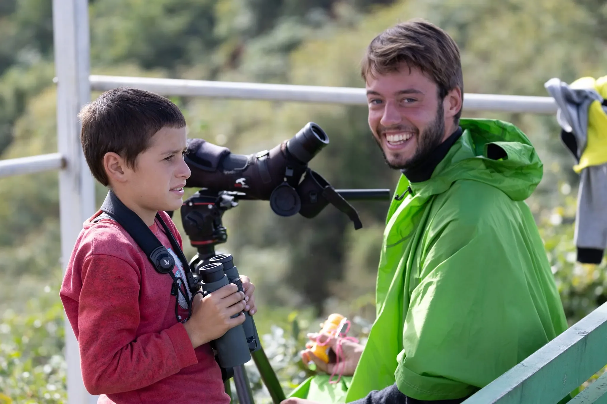 Behind-the-scenes photo from the 2022 Batumi Raptor Count autumn season