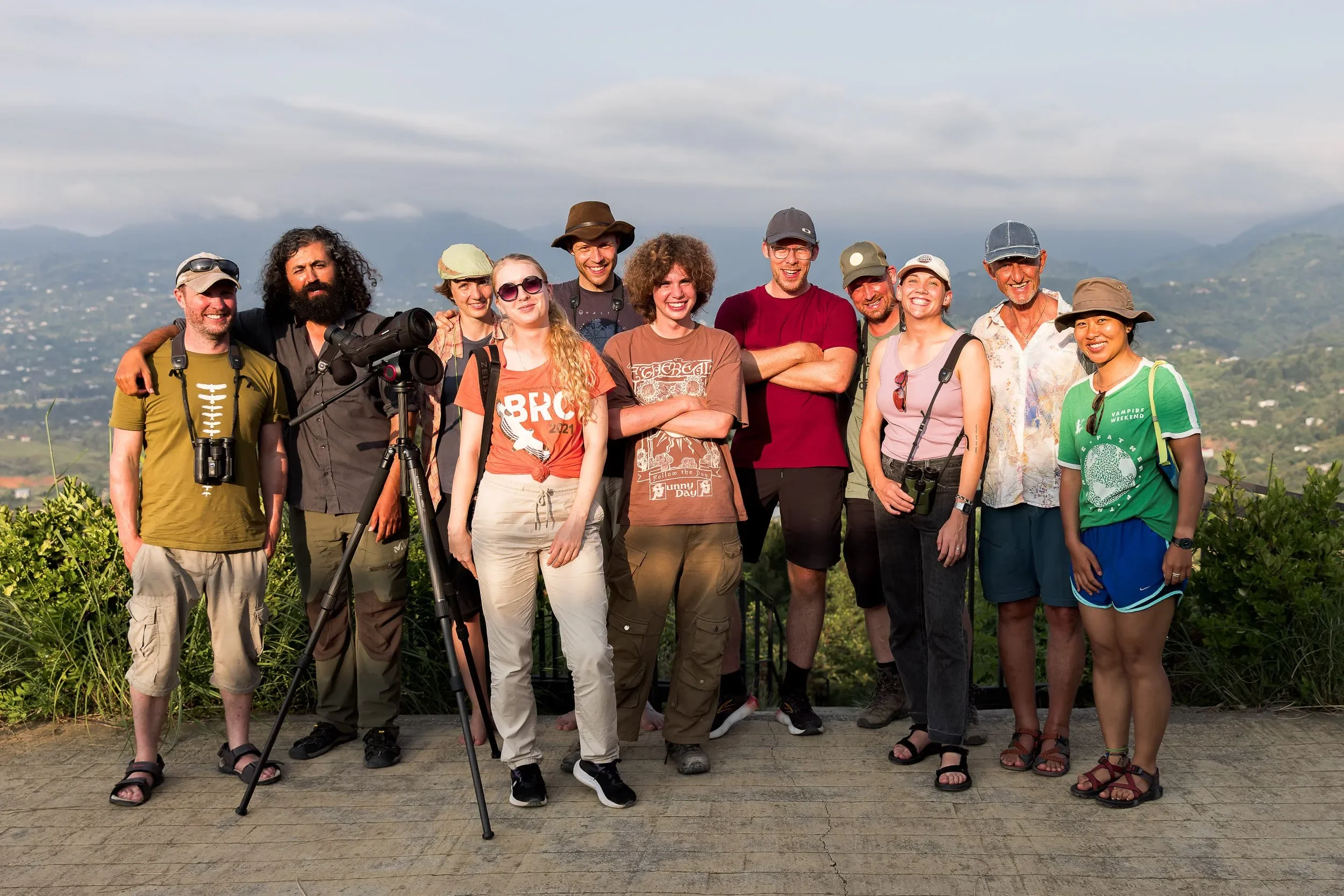 Behind-the-scenes photo from the 2024 Batumi Raptor Count autumn season