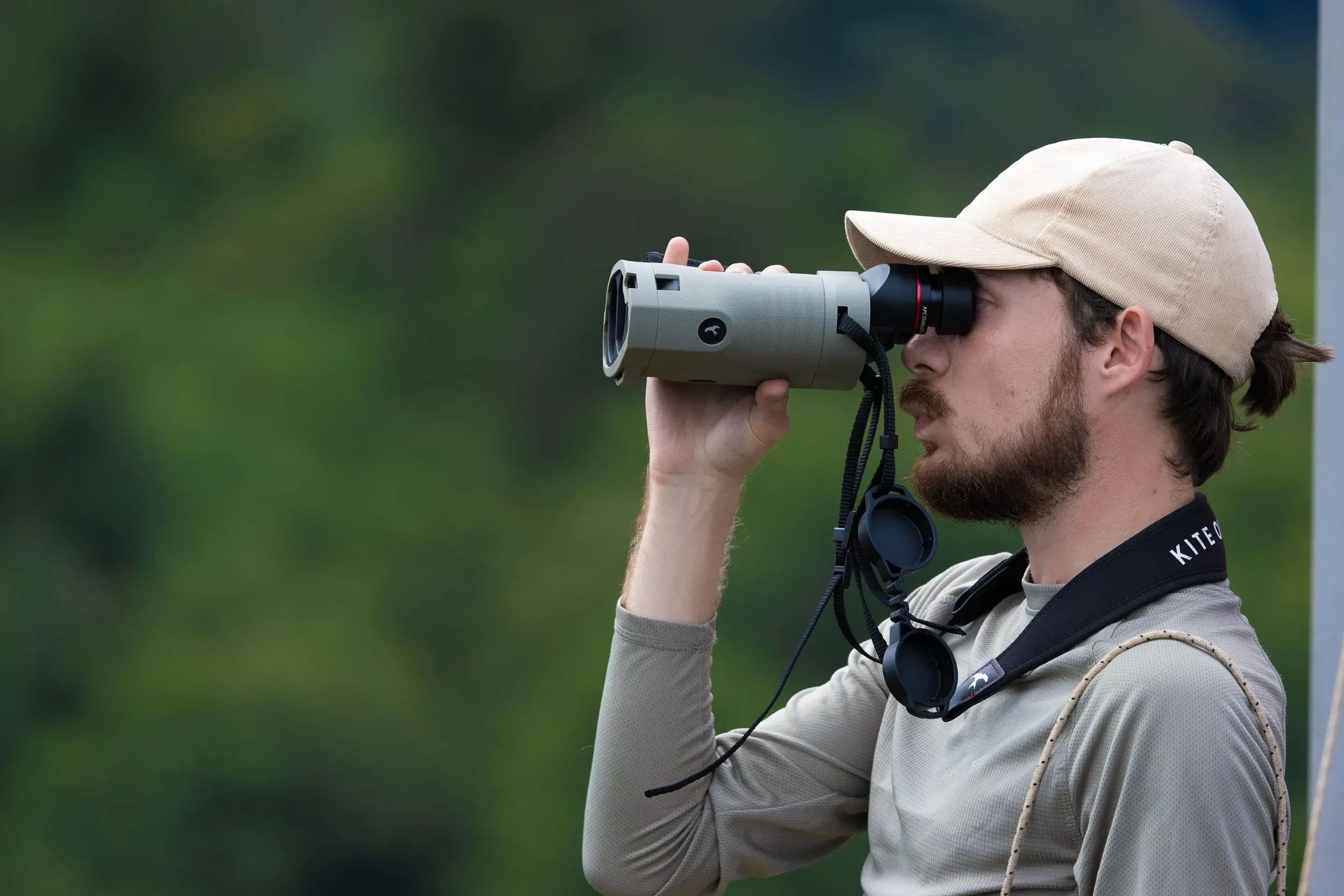 Kite Optics stabilised binoculars in use by a BRC counter on station
