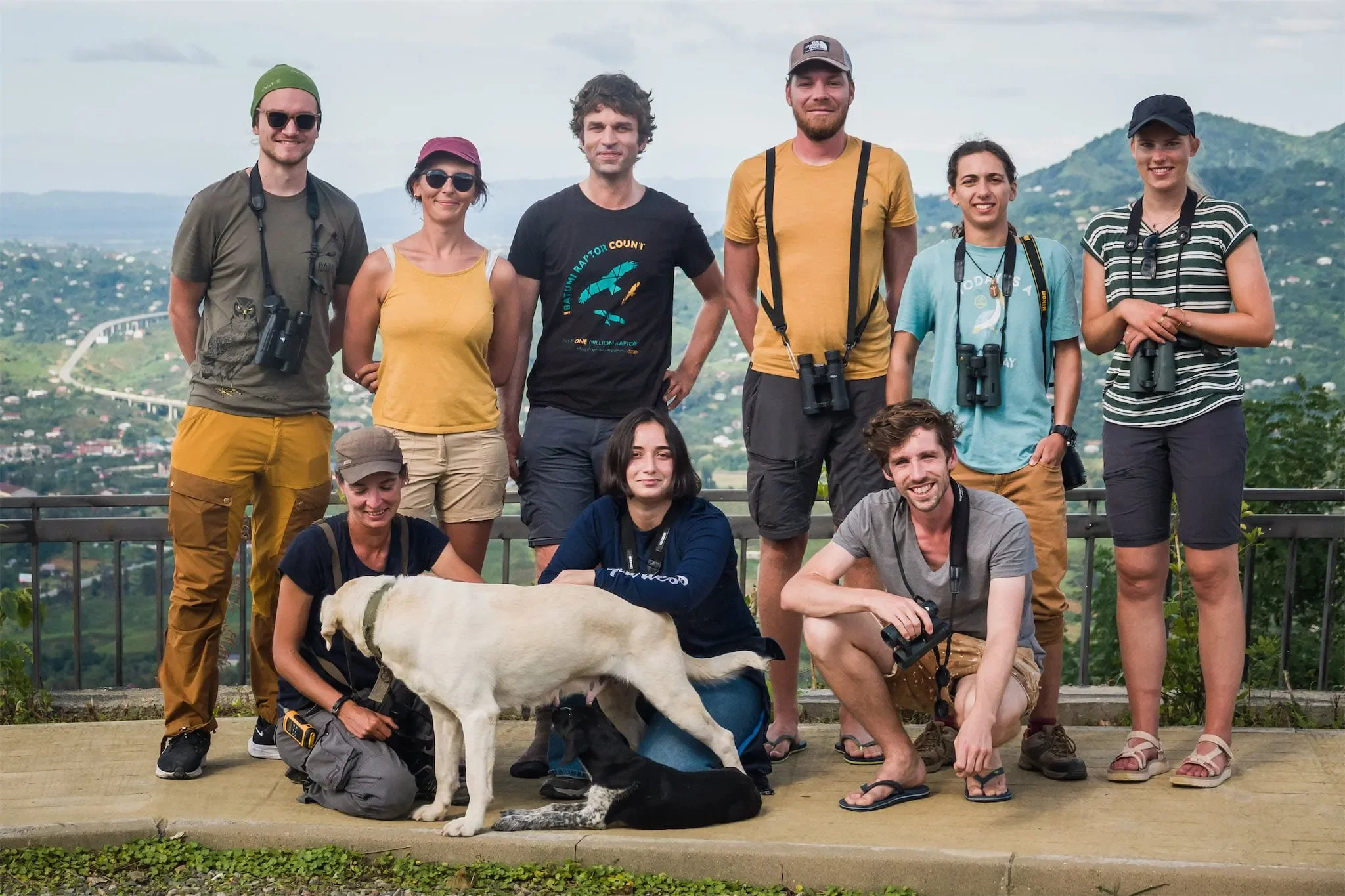 Behind-the-scenes photo from the 2021 Batumi Raptor Count autumn season