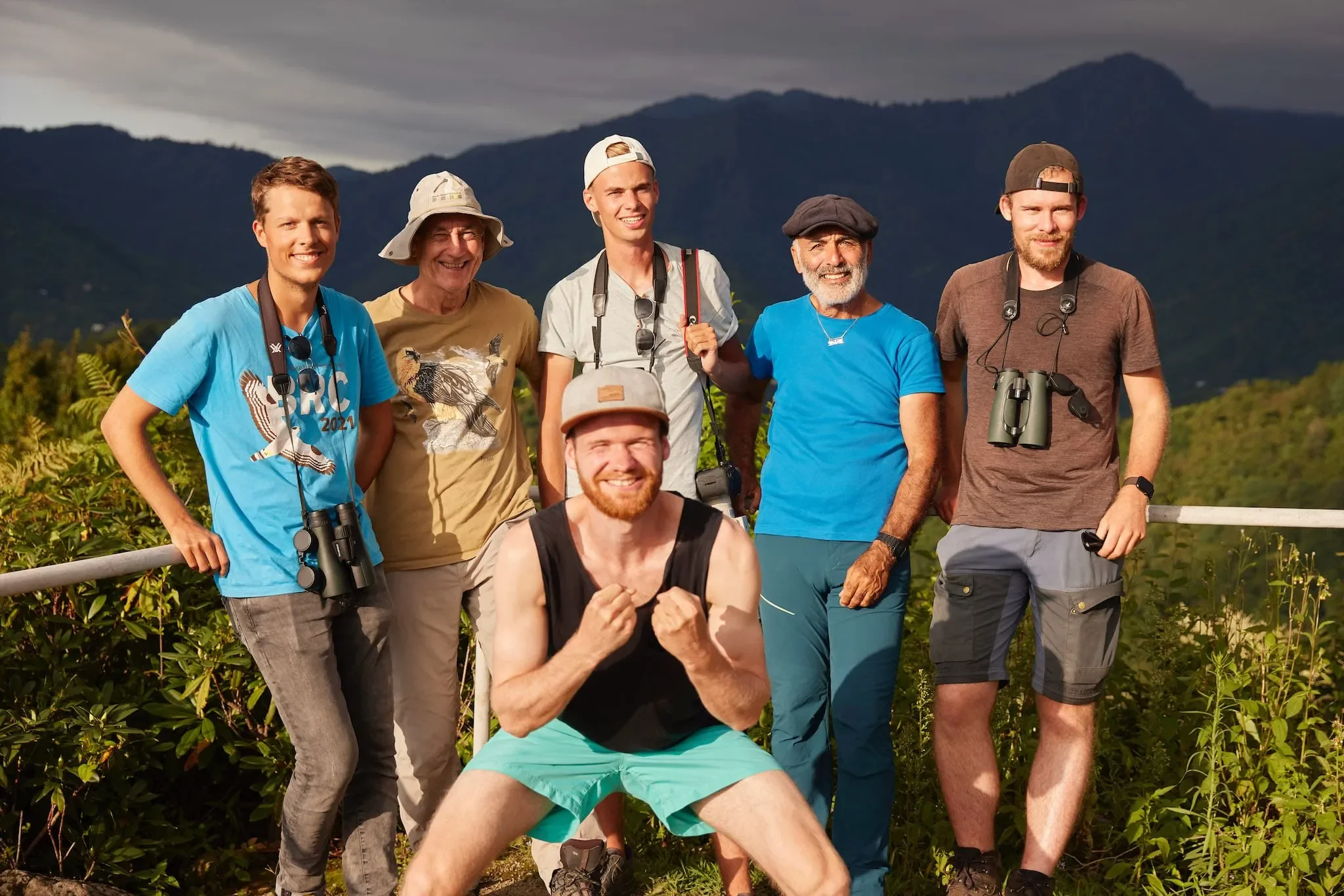 Behind-the-scenes photo from the 2021 Batumi Raptor Count autumn season