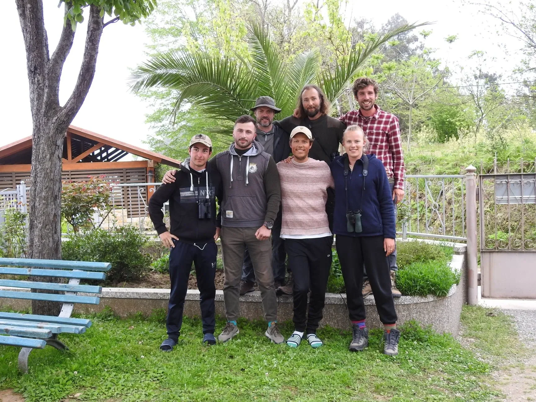 Part of the spring count team gathered at the station