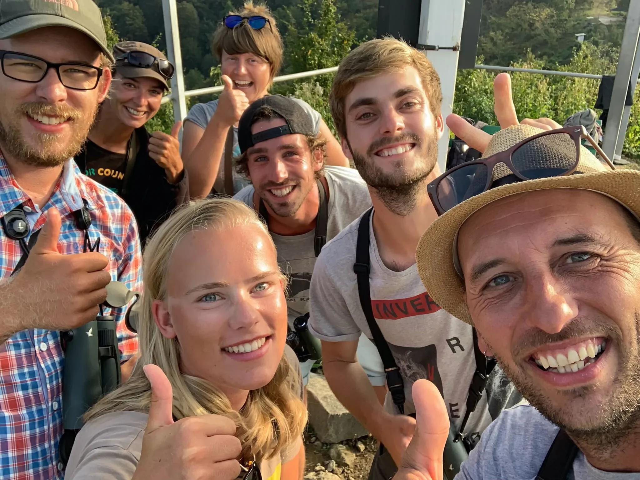 Behind-the-scenes photo from the 2019 Batumi Raptor Count autumn season
