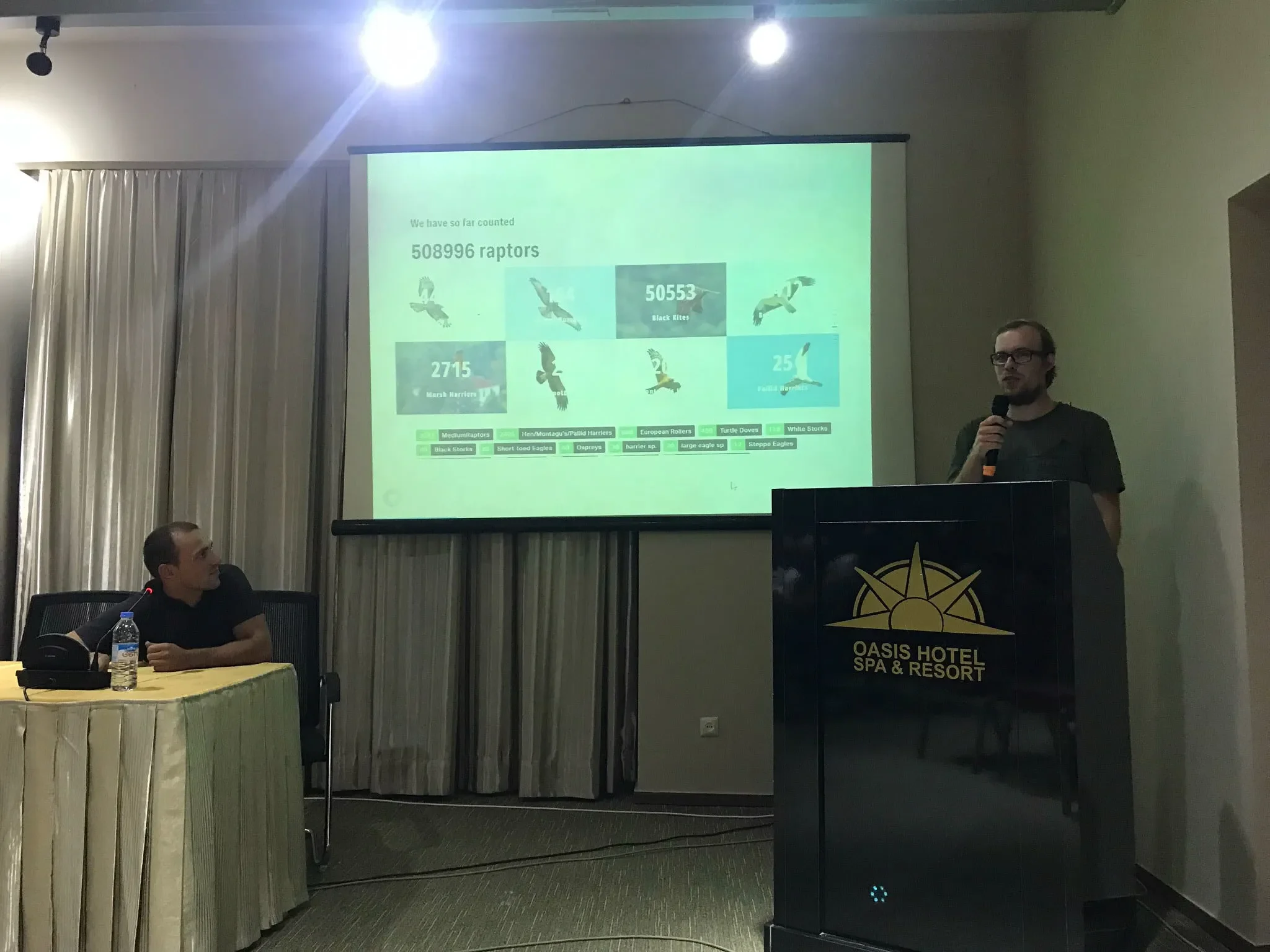 Behind-the-scenes photo from the 2019 Batumi Raptor Count autumn season