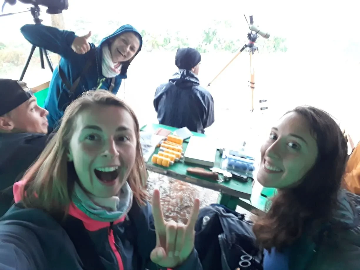 Behind-the-scenes photo from the 2018 Batumi Raptor Count autumn season