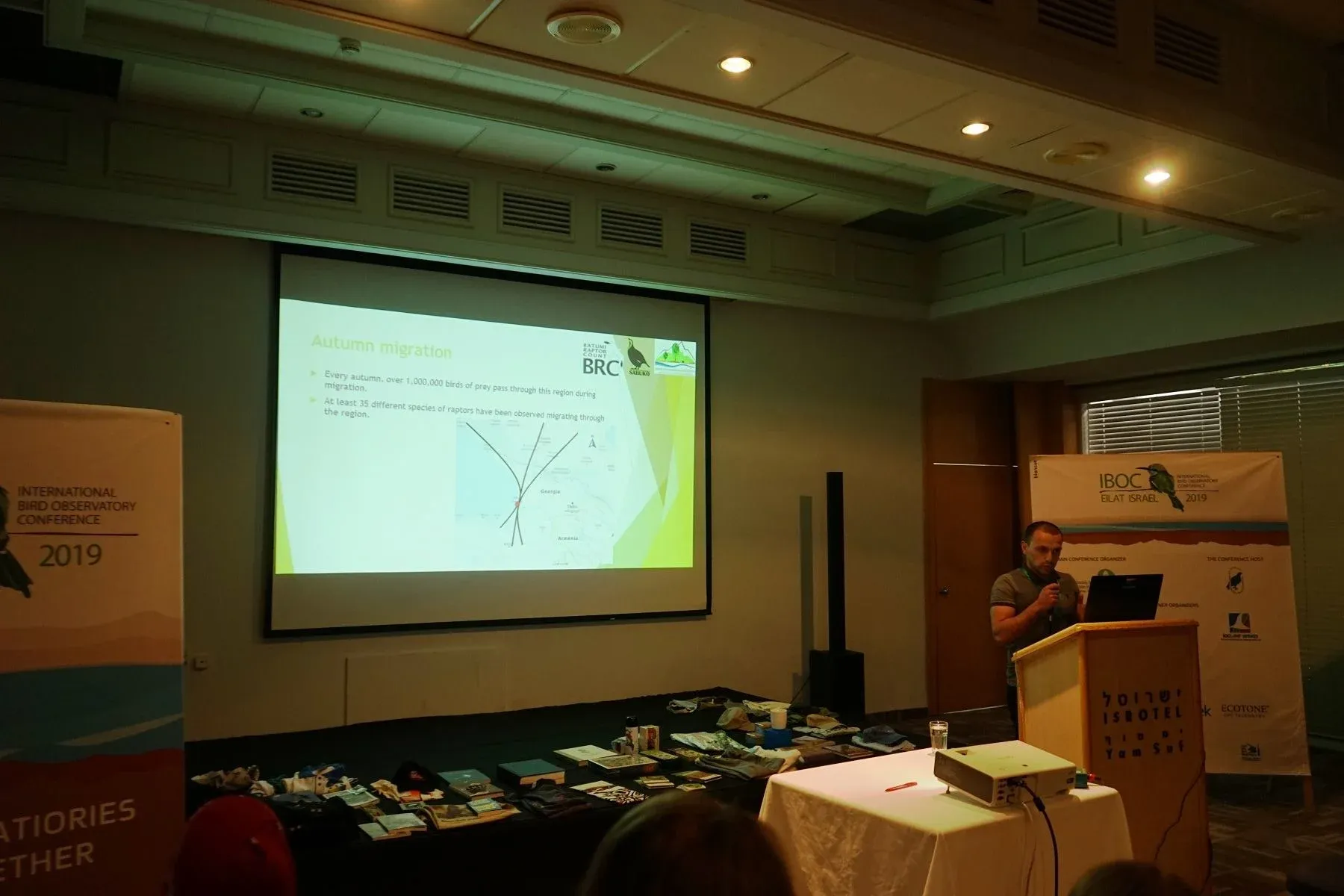 Aslan Bolkvadze presenting the problem of illegal hunting in the bottleneck