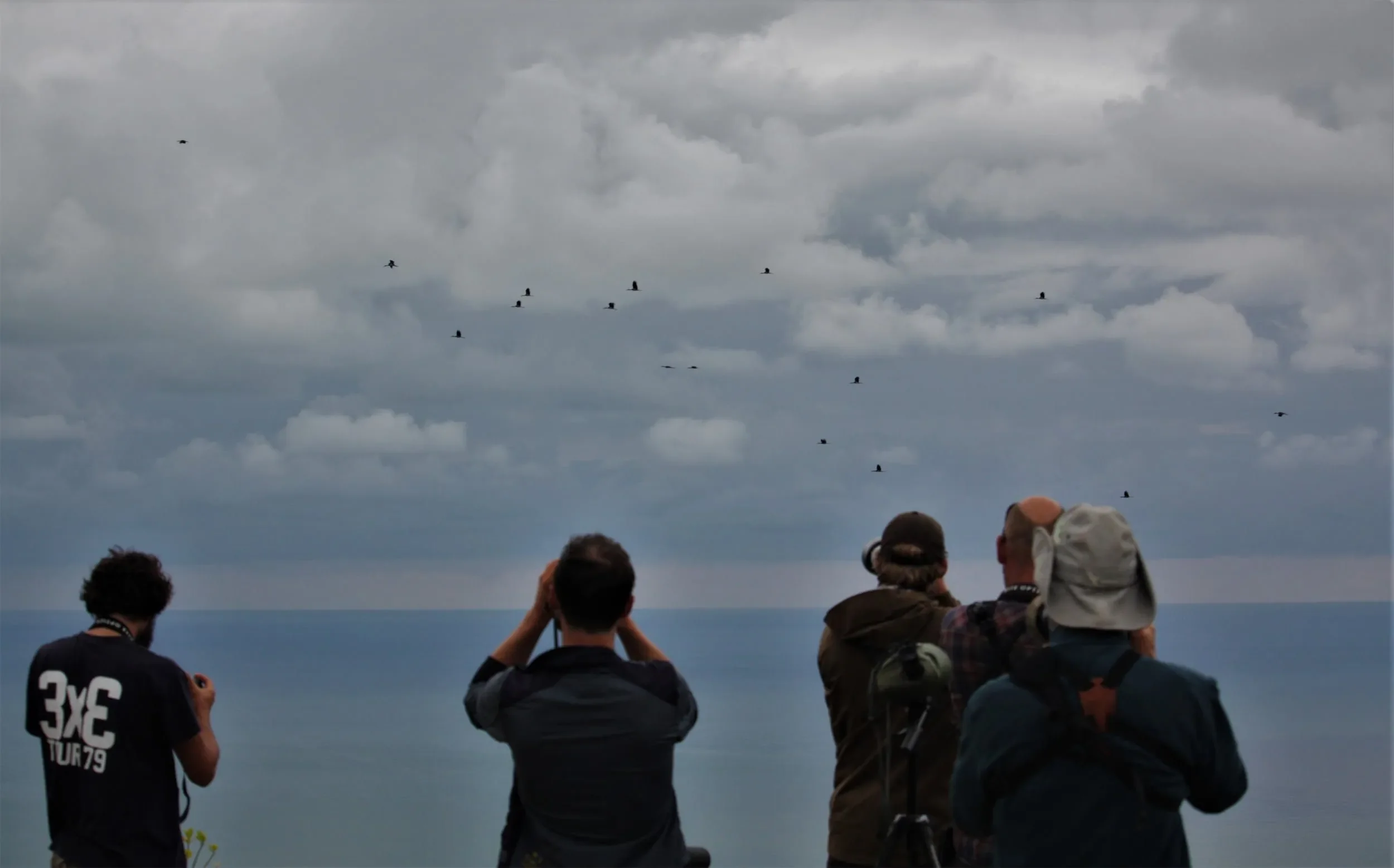 Behind-the-scenes photo from the 2021 Batumi Raptor Count autumn season