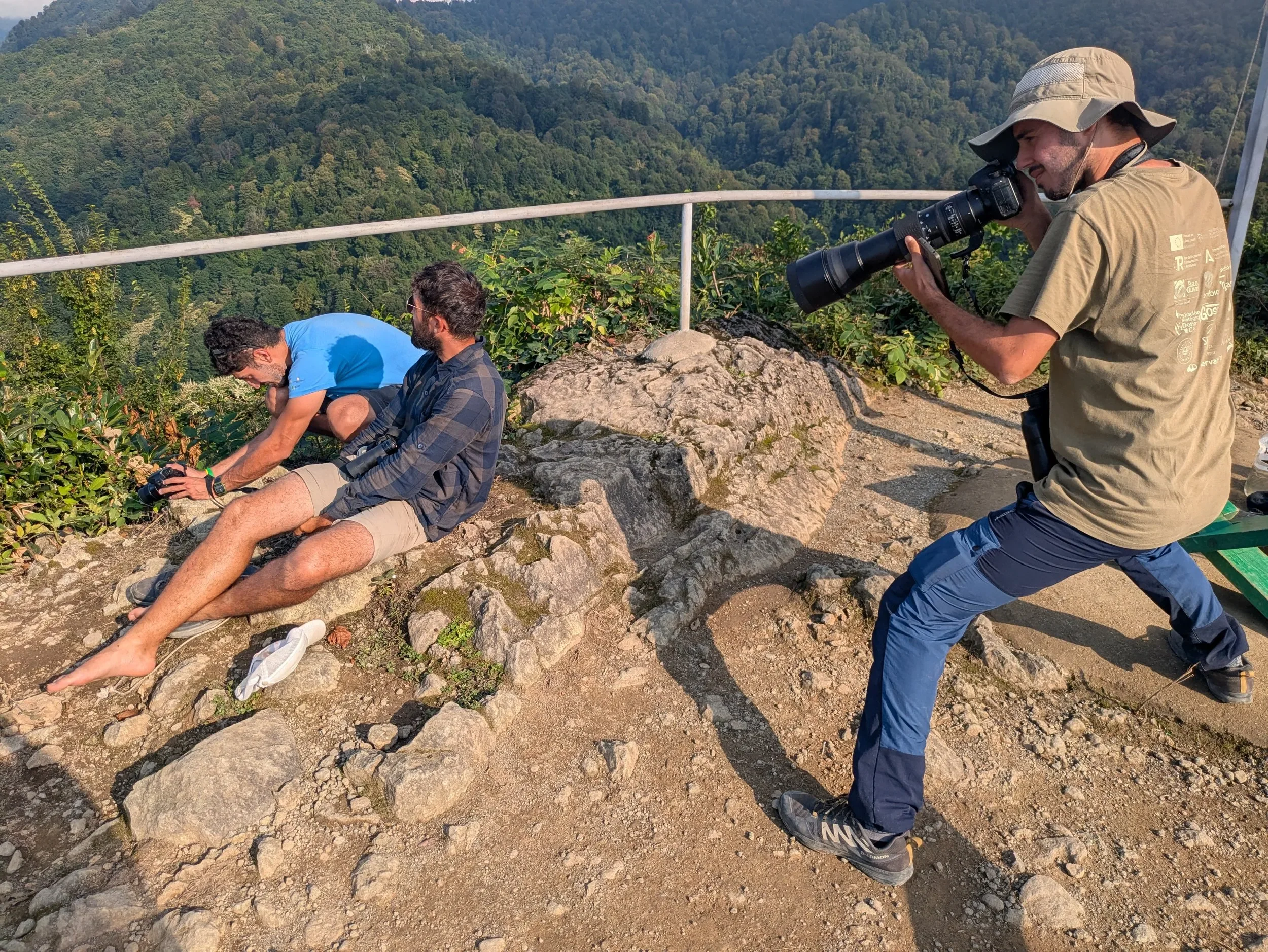 Behind-the-scenes photo from the 2025 Batumi Raptor Count autumn season