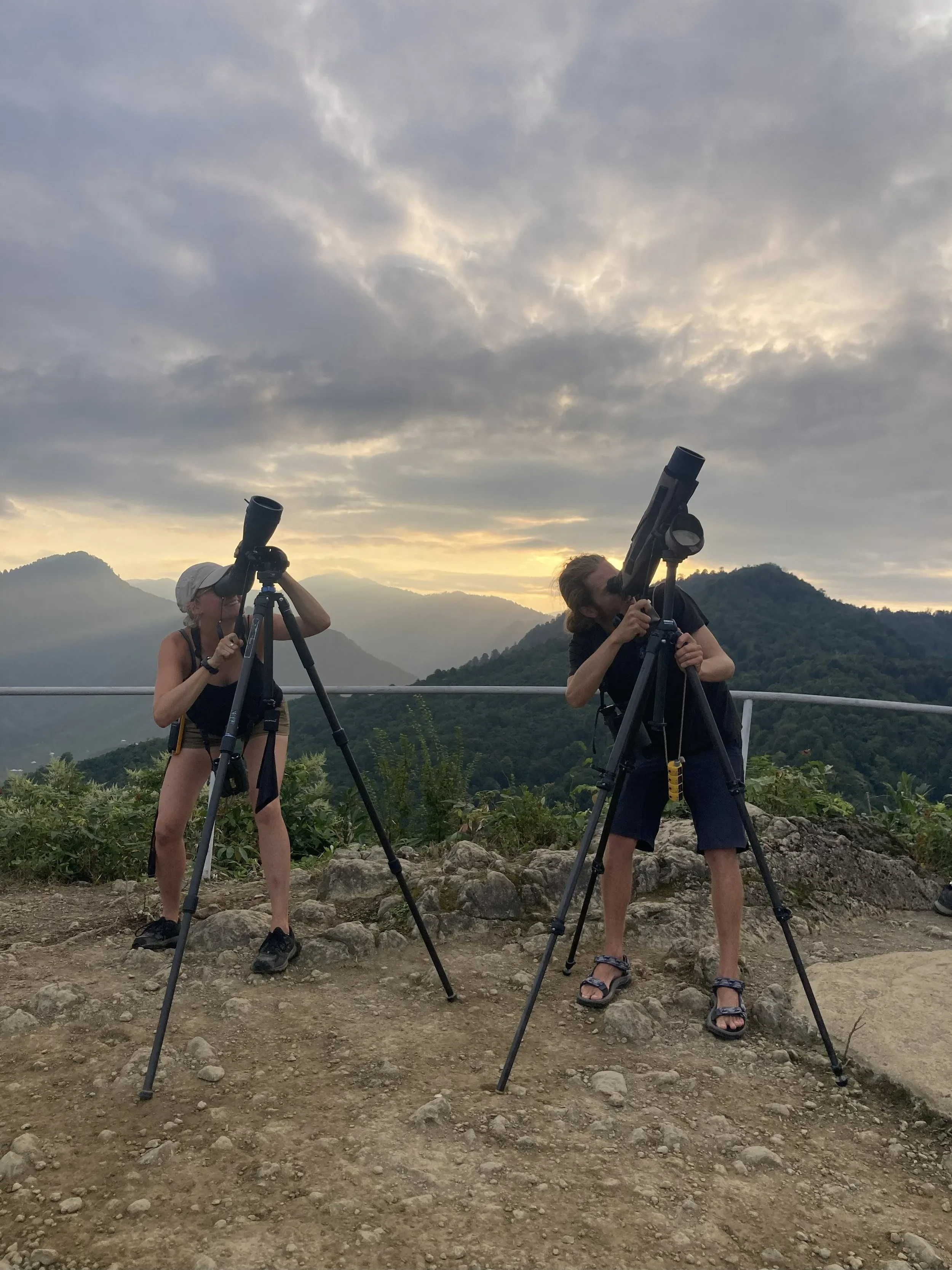 Behind-the-scenes photo from the 2025 Batumi Raptor Count autumn season