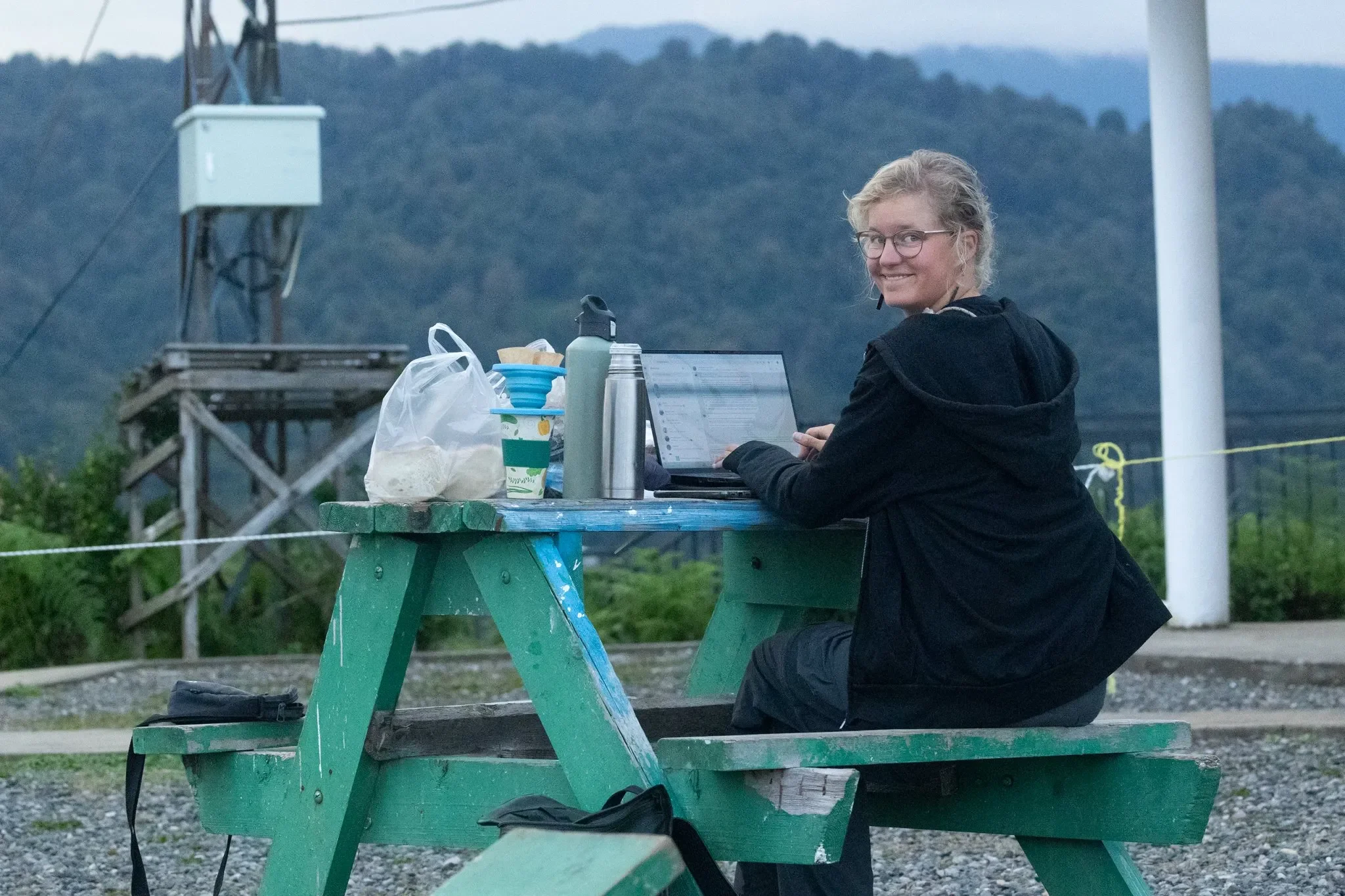 Behind-the-scenes photo from the 2025 Batumi Raptor Count autumn season