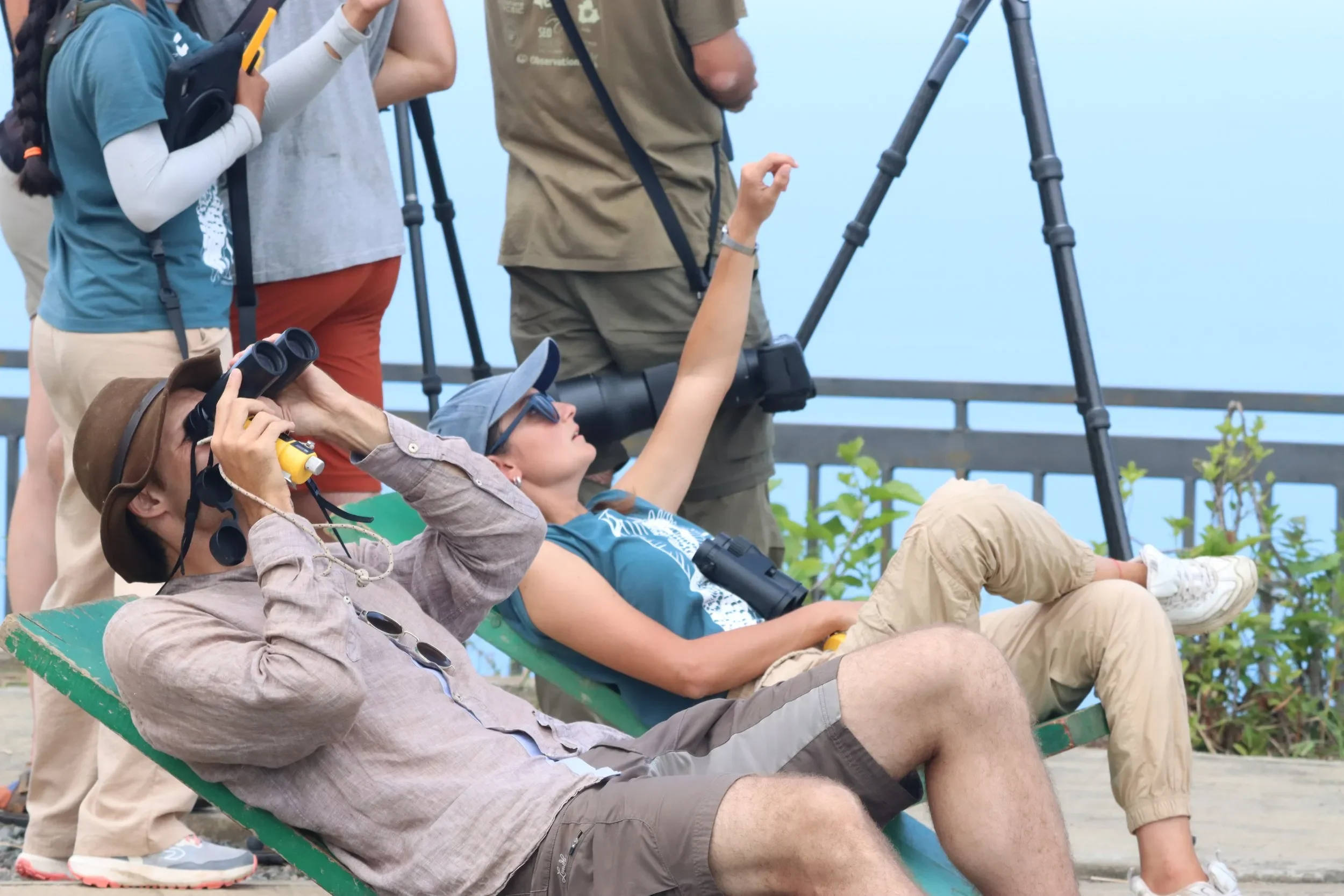 Behind-the-scenes photo from the 2025 Batumi Raptor Count autumn season