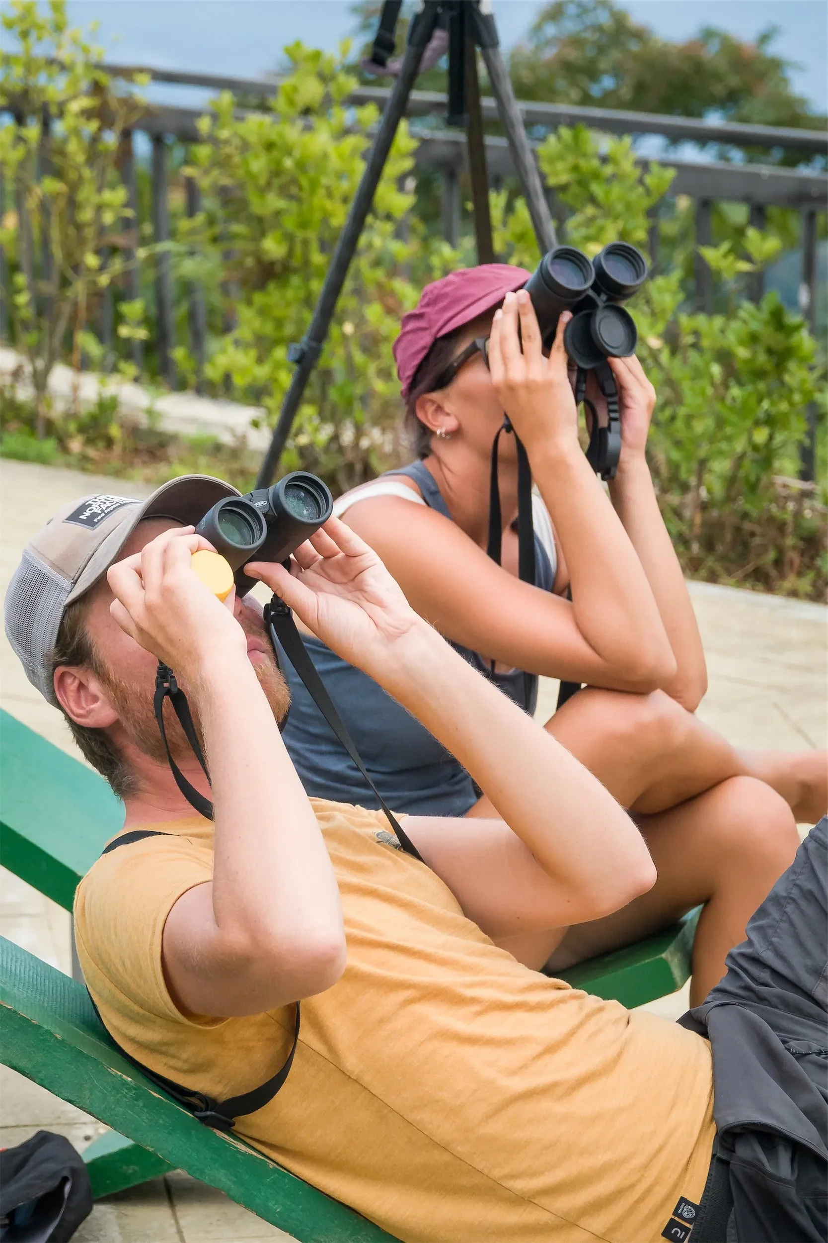 Behind-the-scenes photo from the 2021 Batumi Raptor Count autumn season