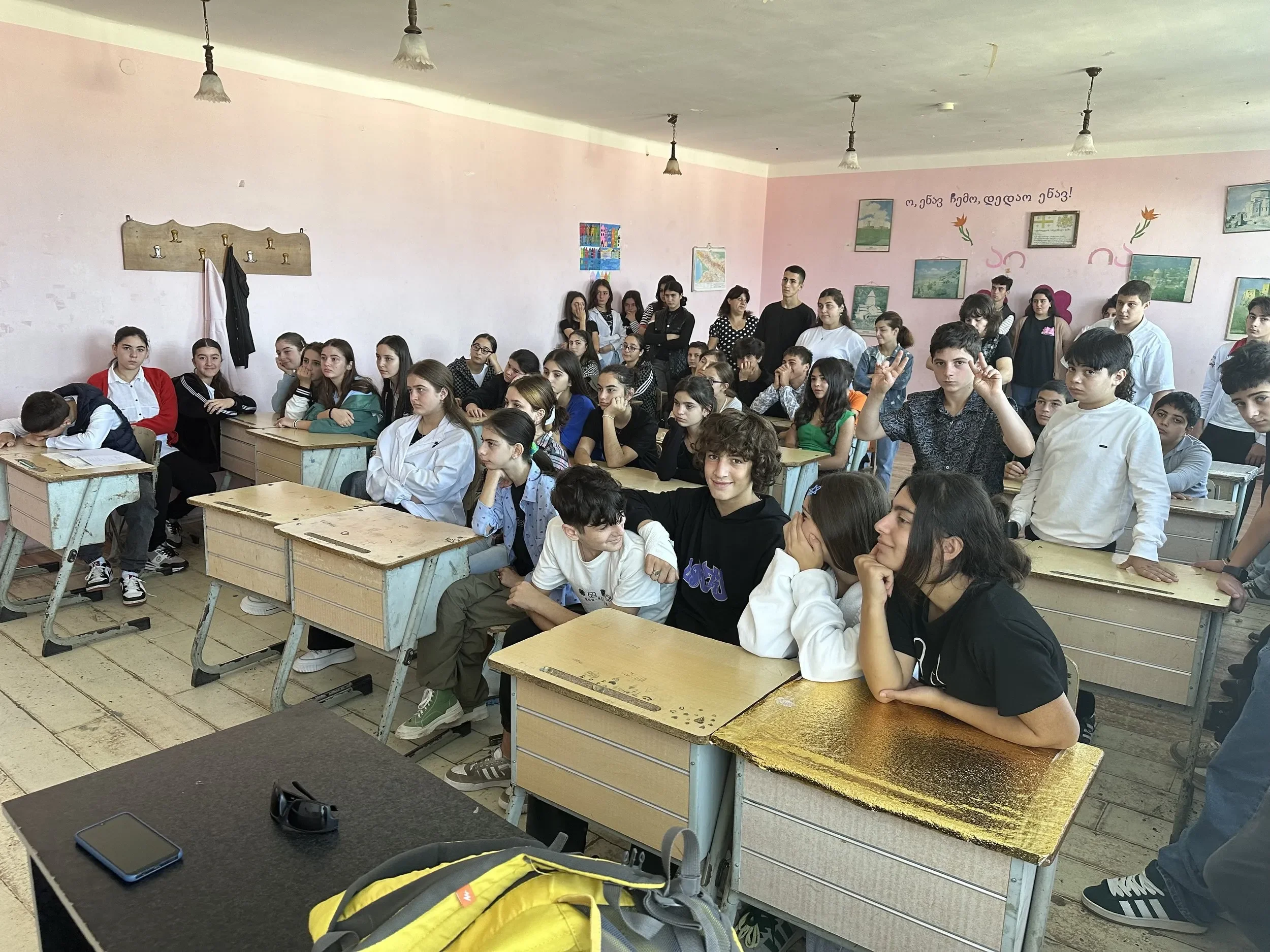 A full classroom during the book tour