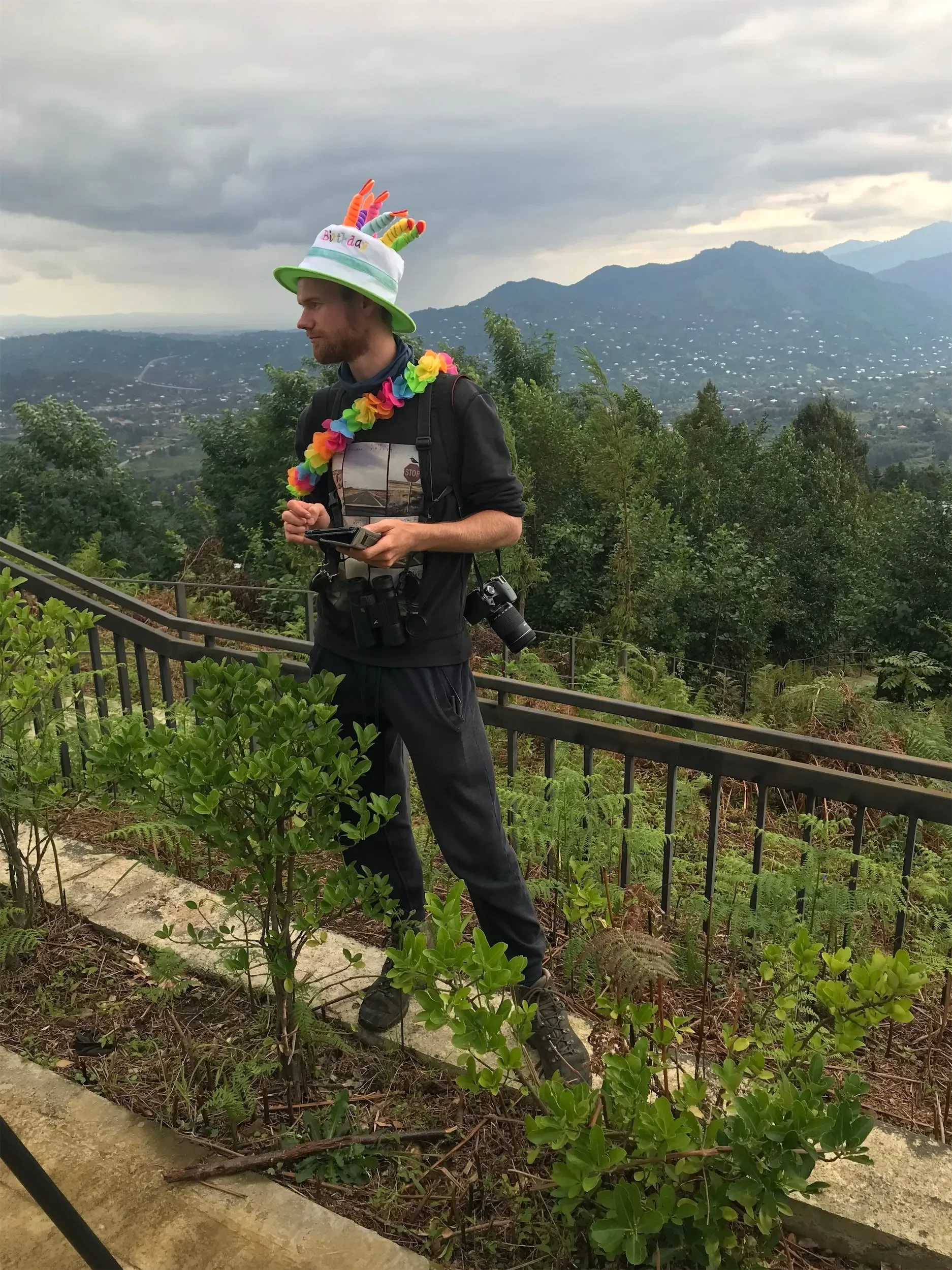 Behind-the-scenes photo from the 2021 Batumi Raptor Count autumn season