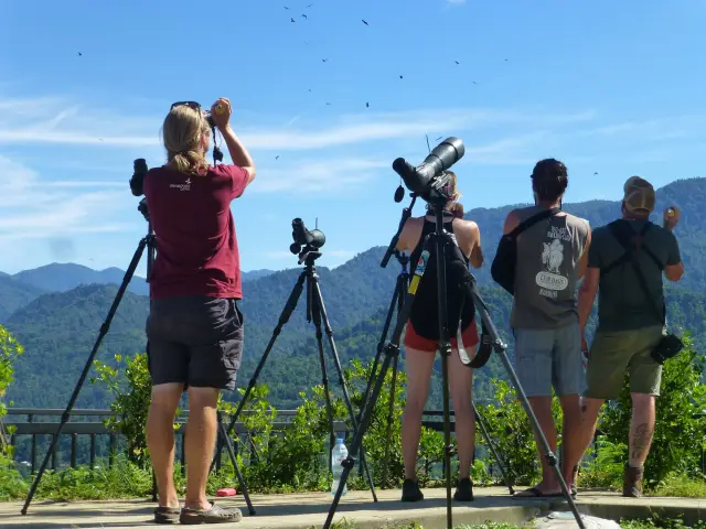 Behind-the-scenes photo from the 2022 Batumi Raptor Count autumn season