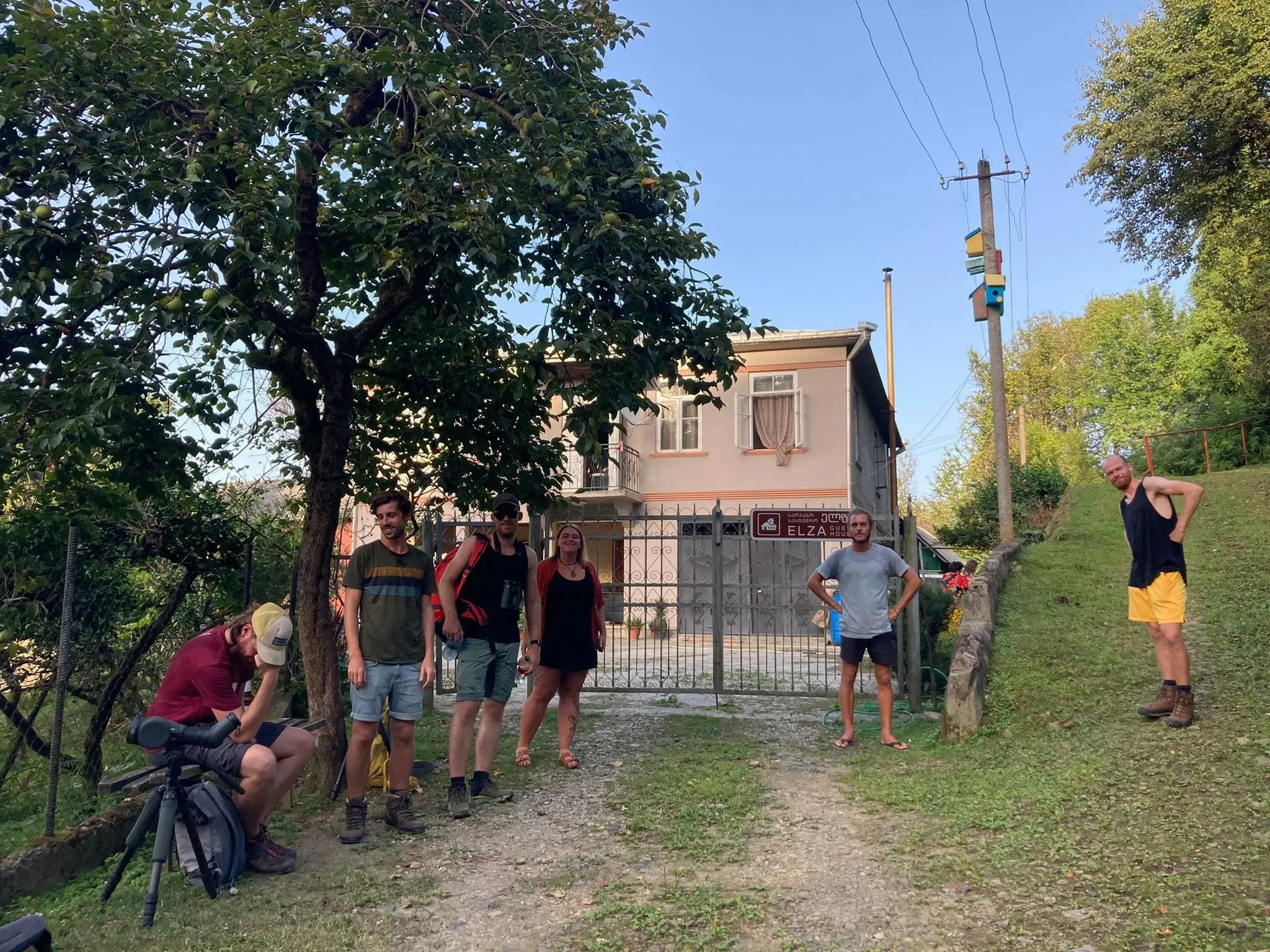 Behind-the-scenes photo from the 2022 Batumi Raptor Count autumn season