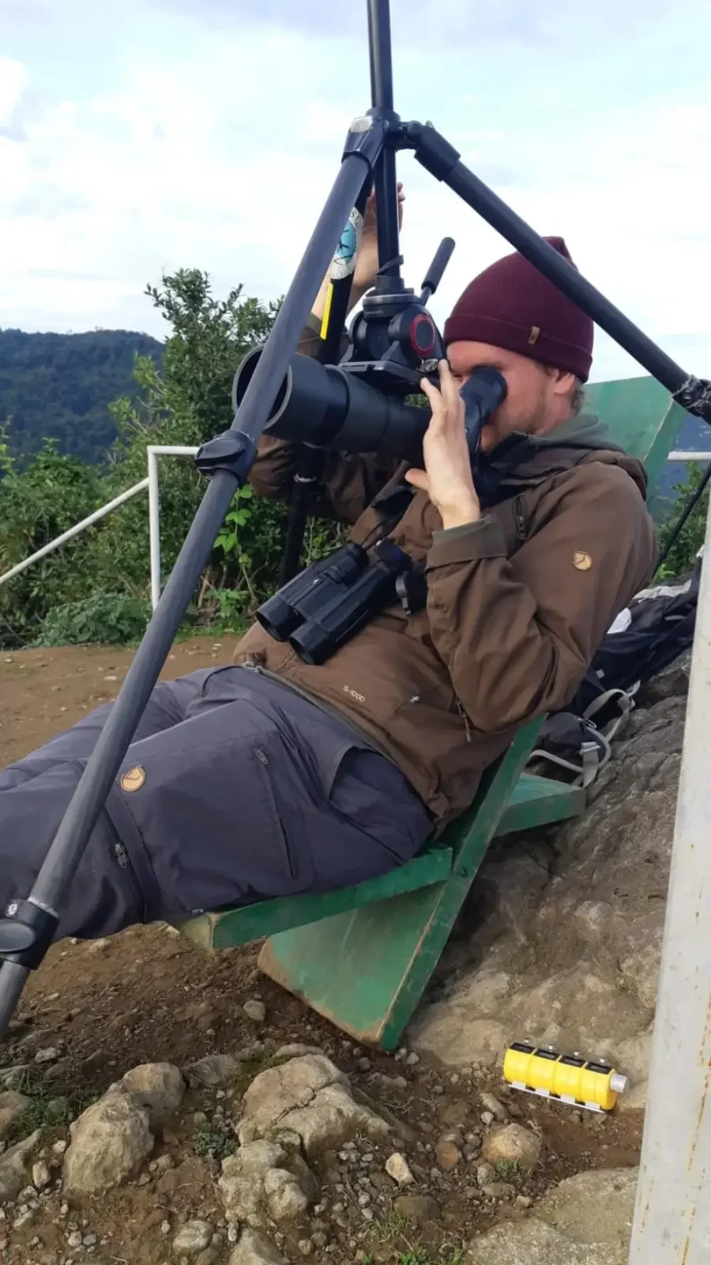 Behind-the-scenes photo from the 2022 Batumi Raptor Count autumn season