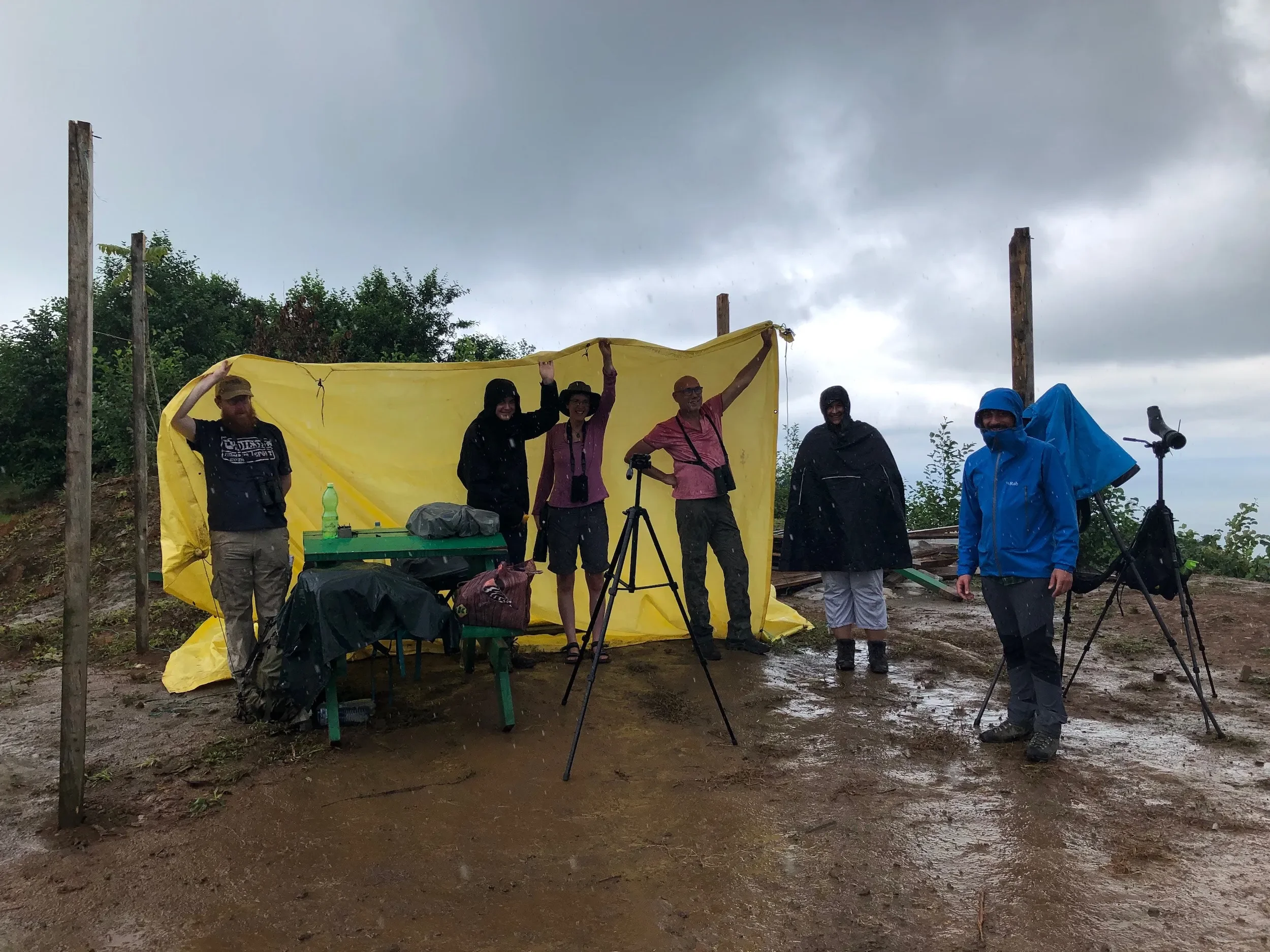 Our makeshift shelter in the beginning of the season