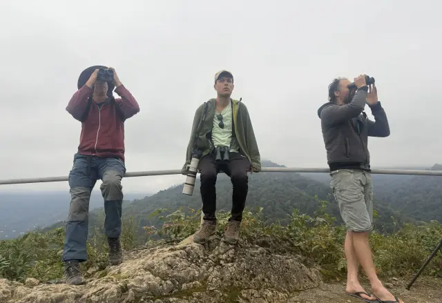 Behind-the-scenes photo from the 2025 Batumi Raptor Count autumn season