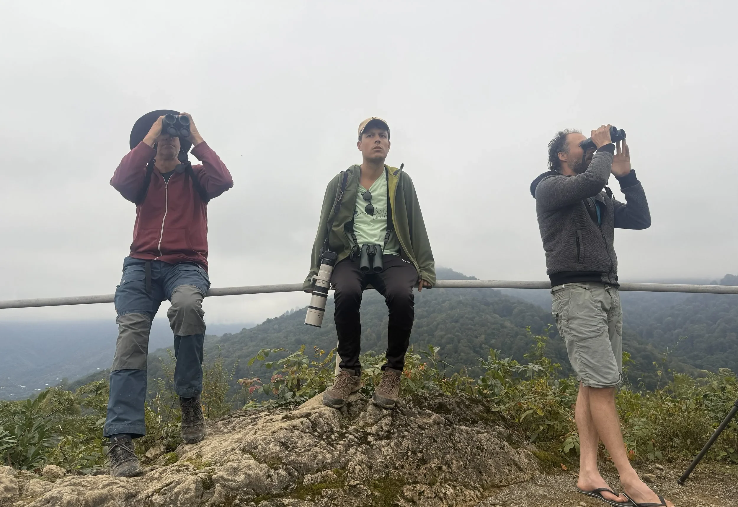 Behind-the-scenes photo from the 2025 Batumi Raptor Count autumn season