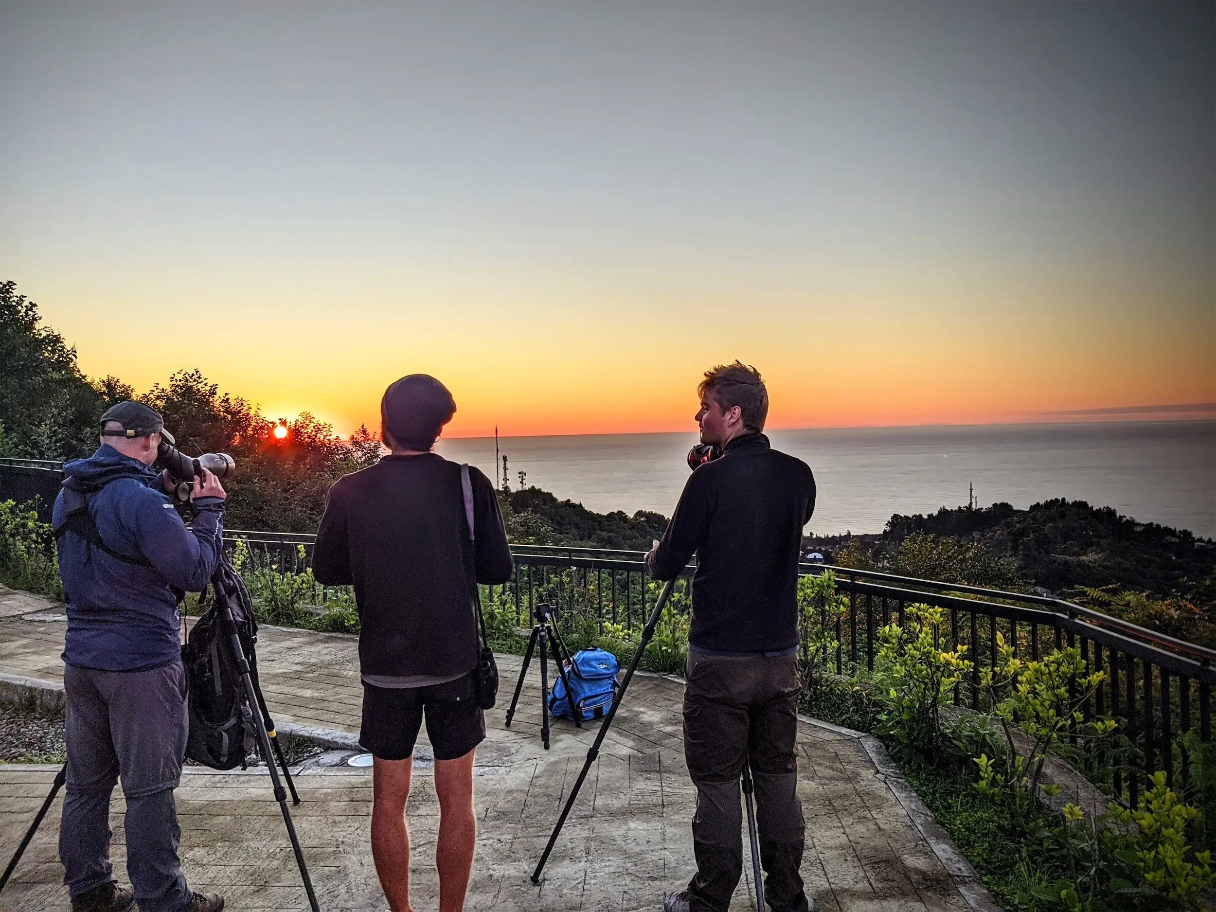 Behind-the-scenes photo from the 2022 Batumi Raptor Count autumn season