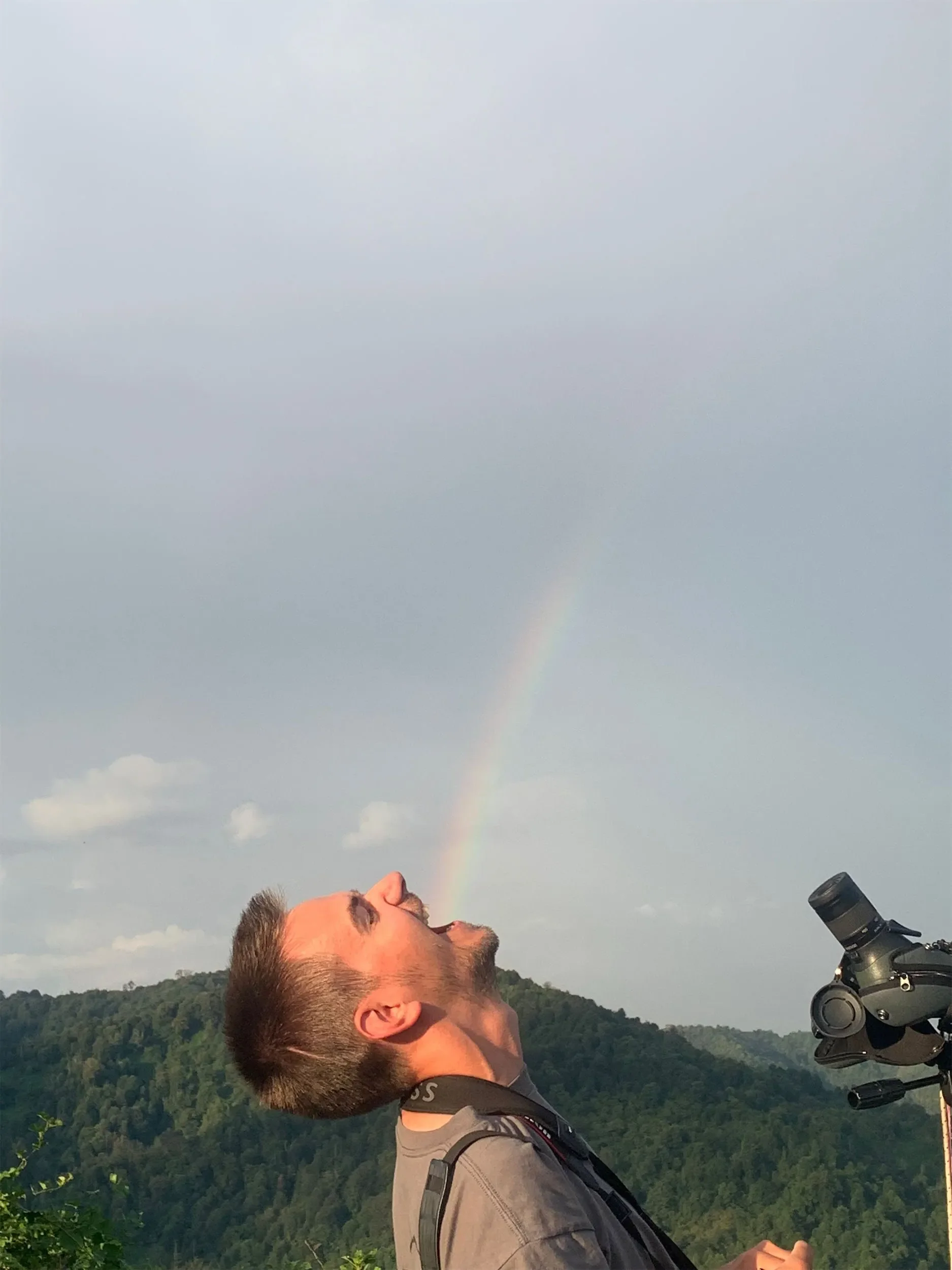 Behind-the-scenes photo from the 2024 Batumi Raptor Count autumn season