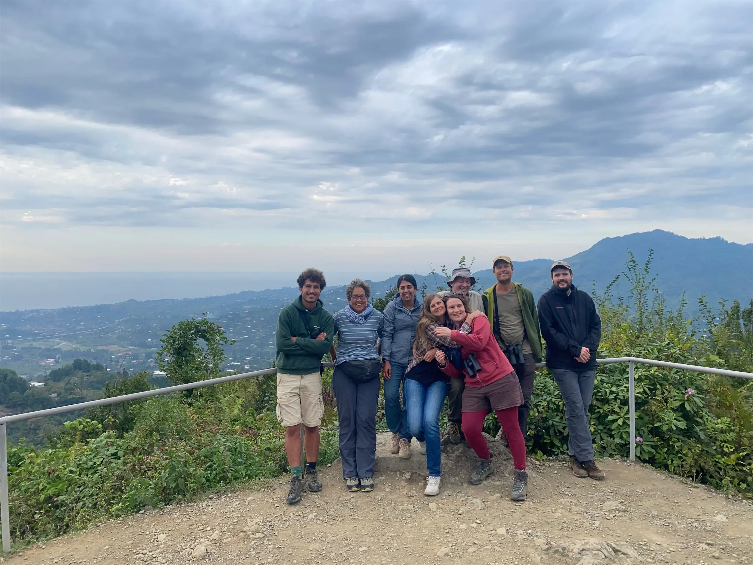 Behind-the-scenes photo from the 2024 Batumi Raptor Count autumn season