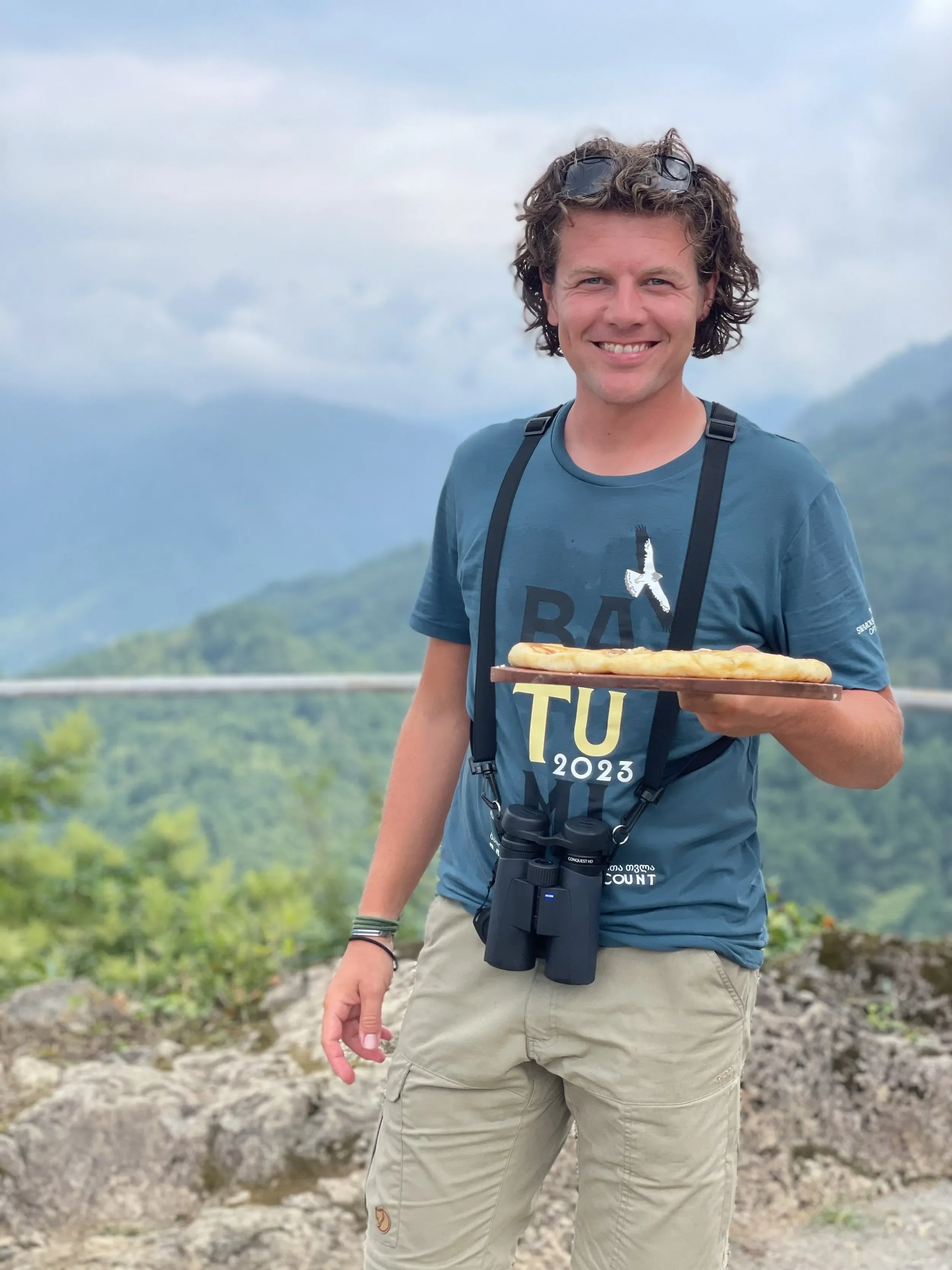 Behind-the-scenes photo from the 2023 Batumi Raptor Count autumn season