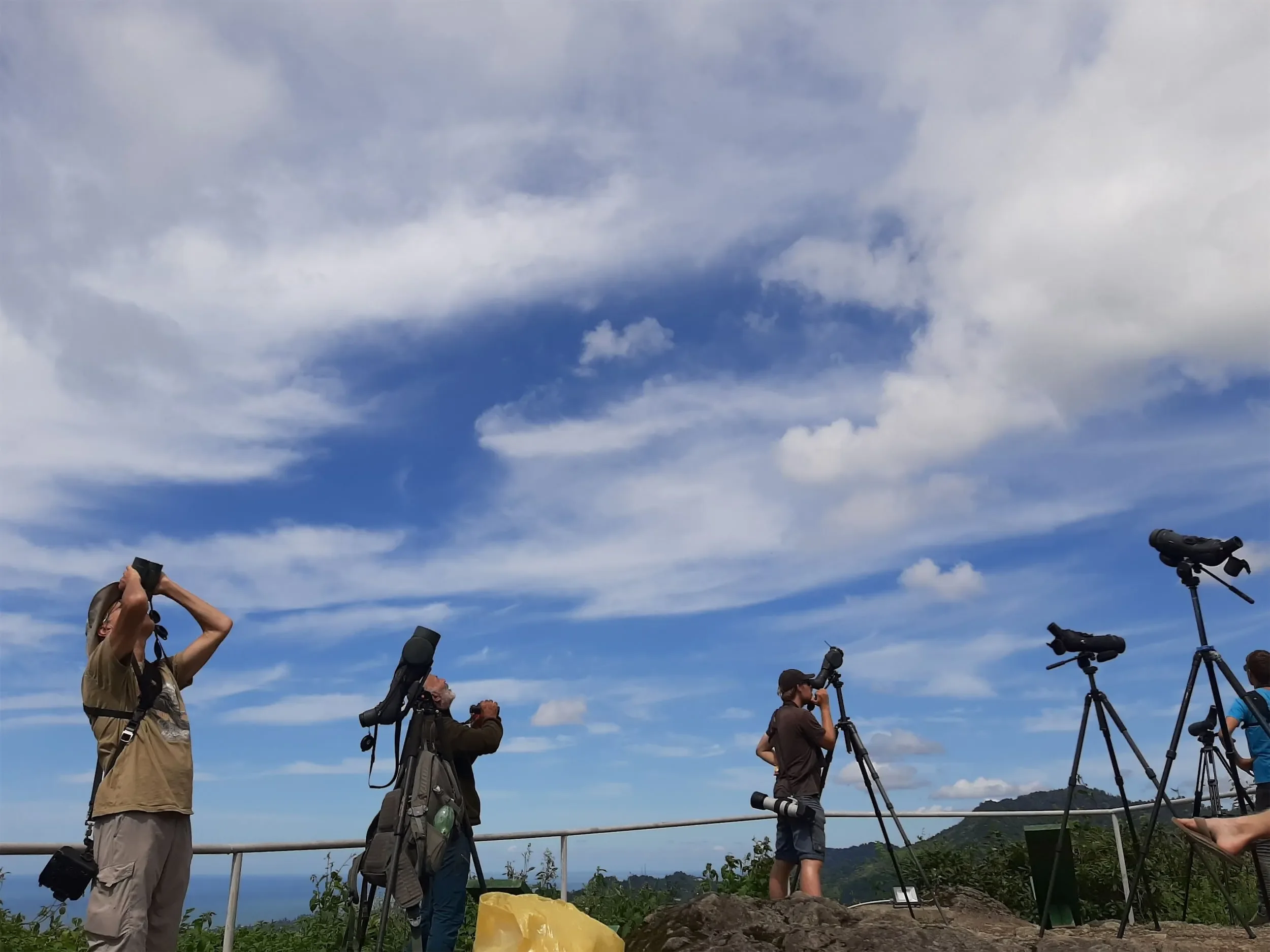 Behind-the-scenes photo from the 2021 Batumi Raptor Count autumn season