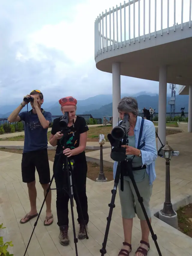 Behind-the-scenes photo from the 2019 Batumi Raptor Count autumn season