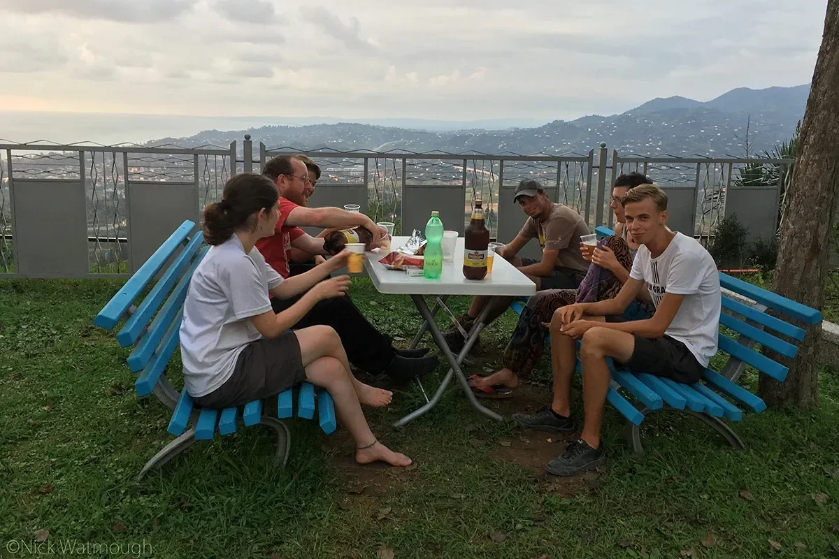 Well-deserved drinks after a long day of counting