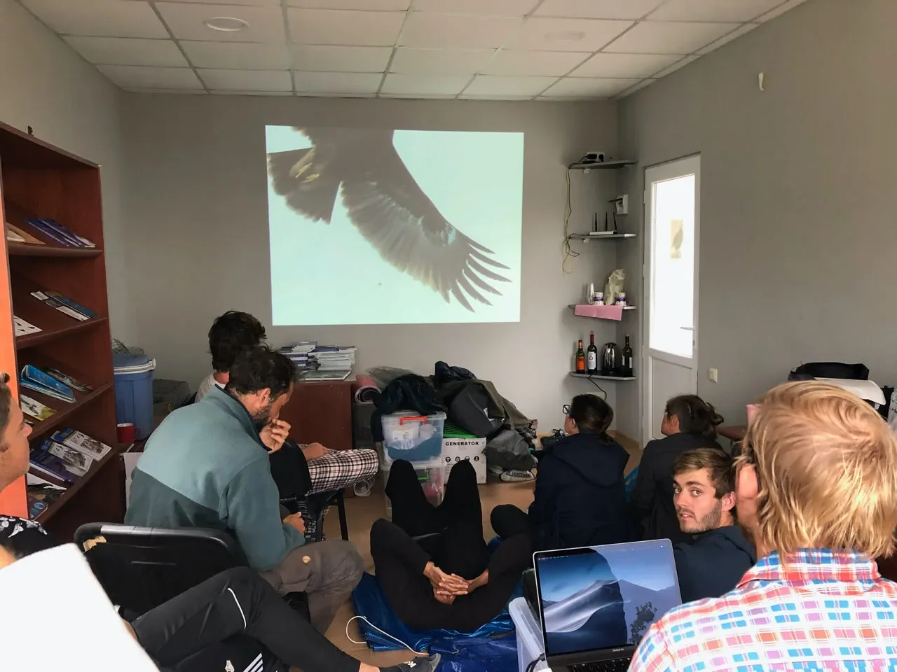 Behind-the-scenes photo from the 2019 Batumi Raptor Count autumn season