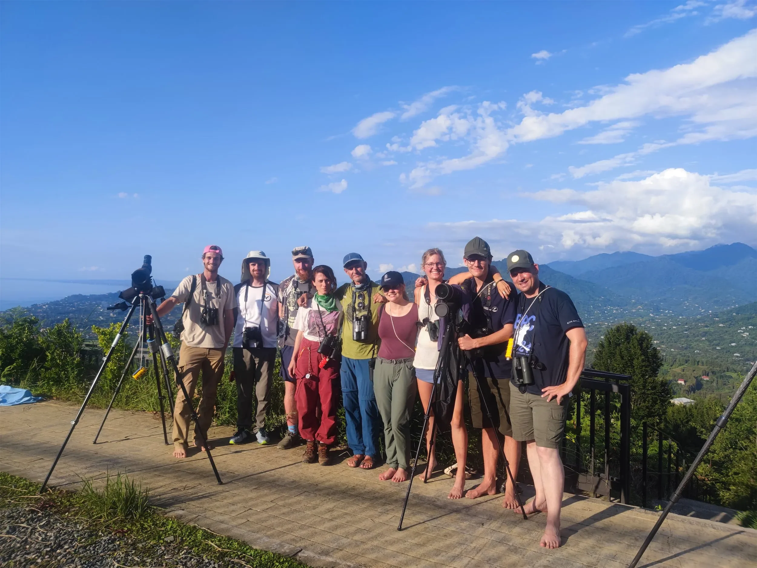 Behind-the-scenes photo from the 2024 Batumi Raptor Count autumn season