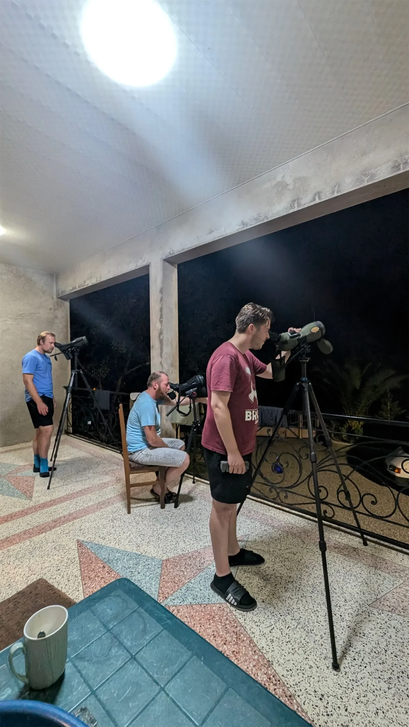Behind-the-scenes photo from the 2024 Batumi Raptor Count autumn season