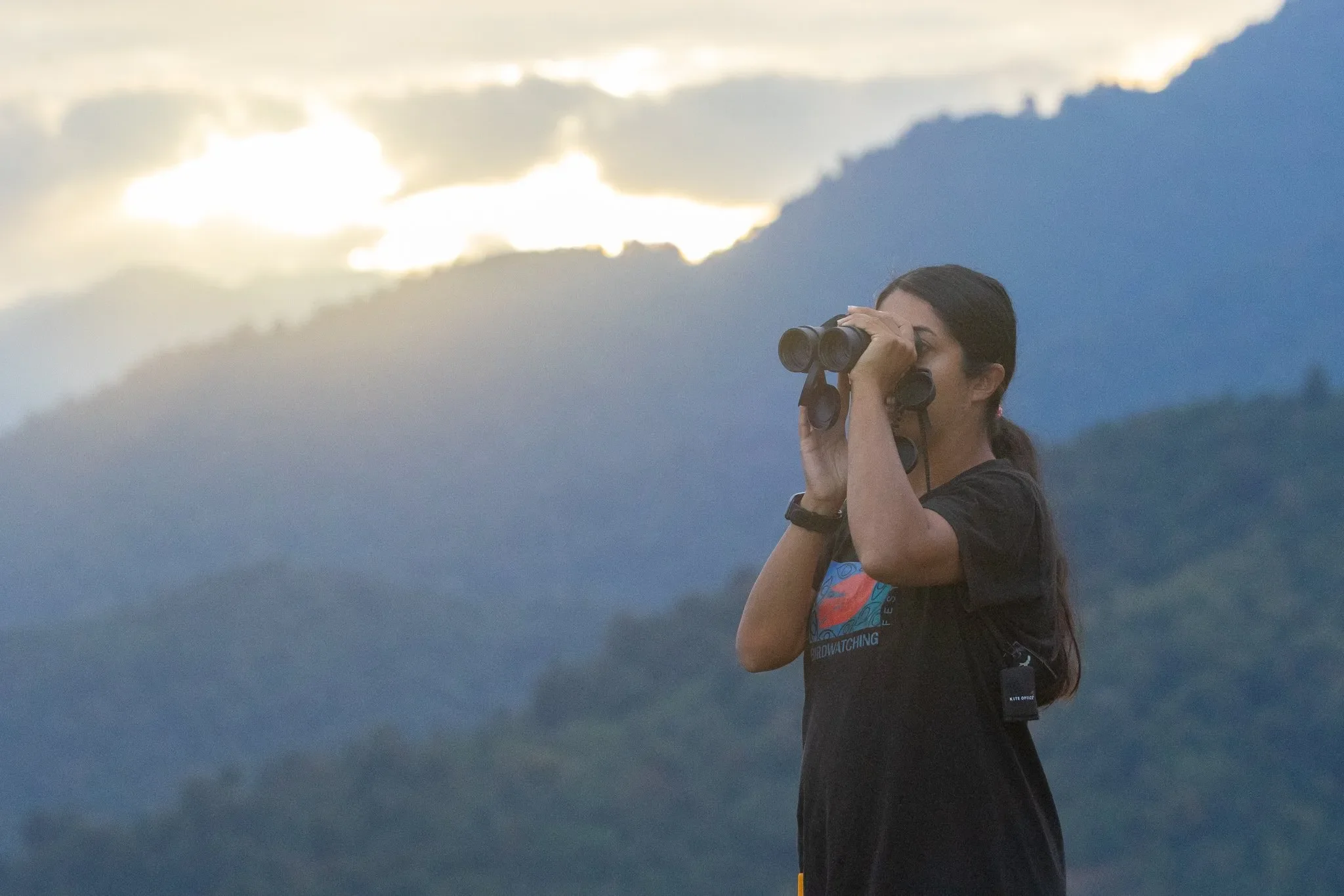Behind-the-scenes photo from the 2025 Batumi Raptor Count autumn season