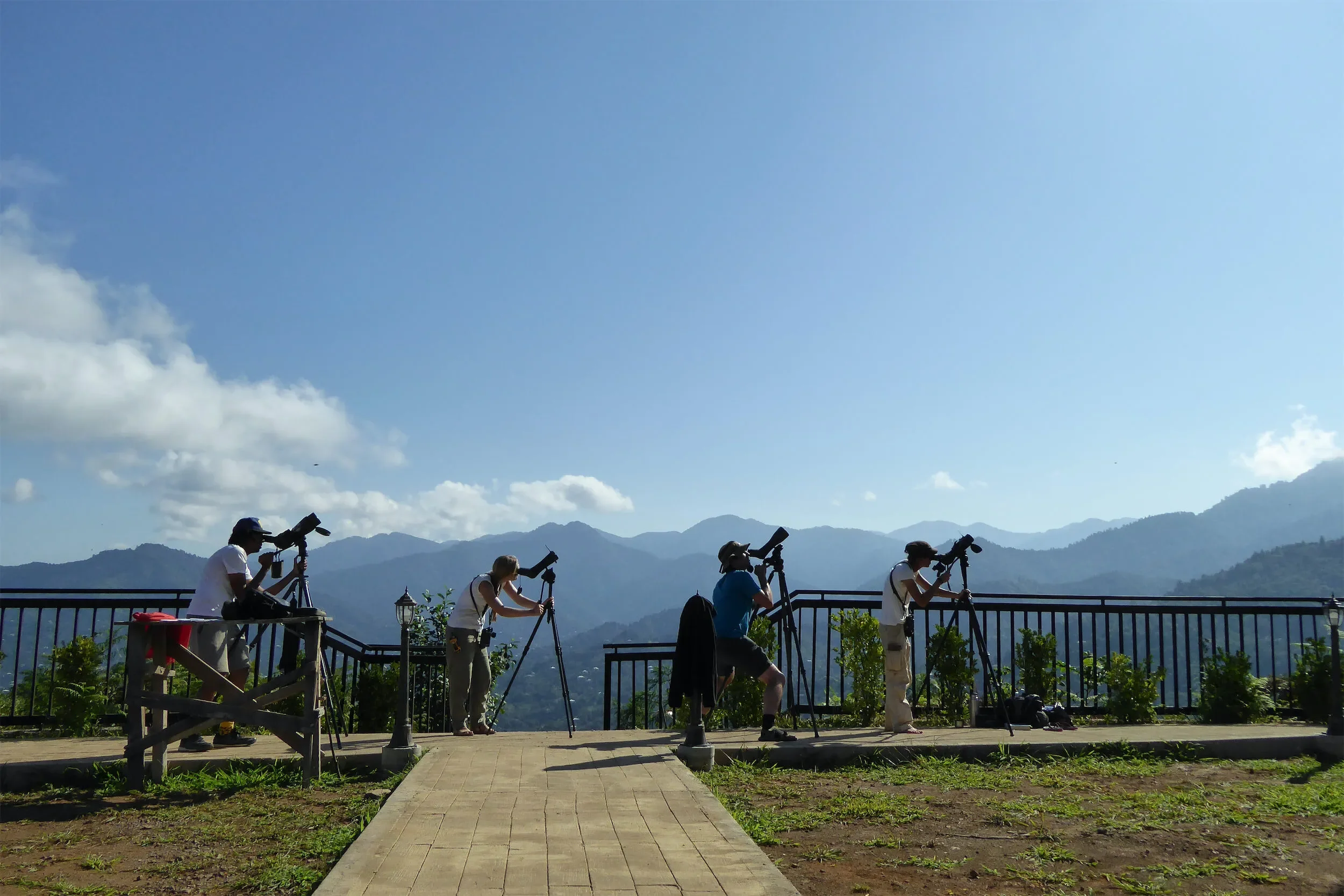 Behind-the-scenes photo from the 2019 Batumi Raptor Count autumn season