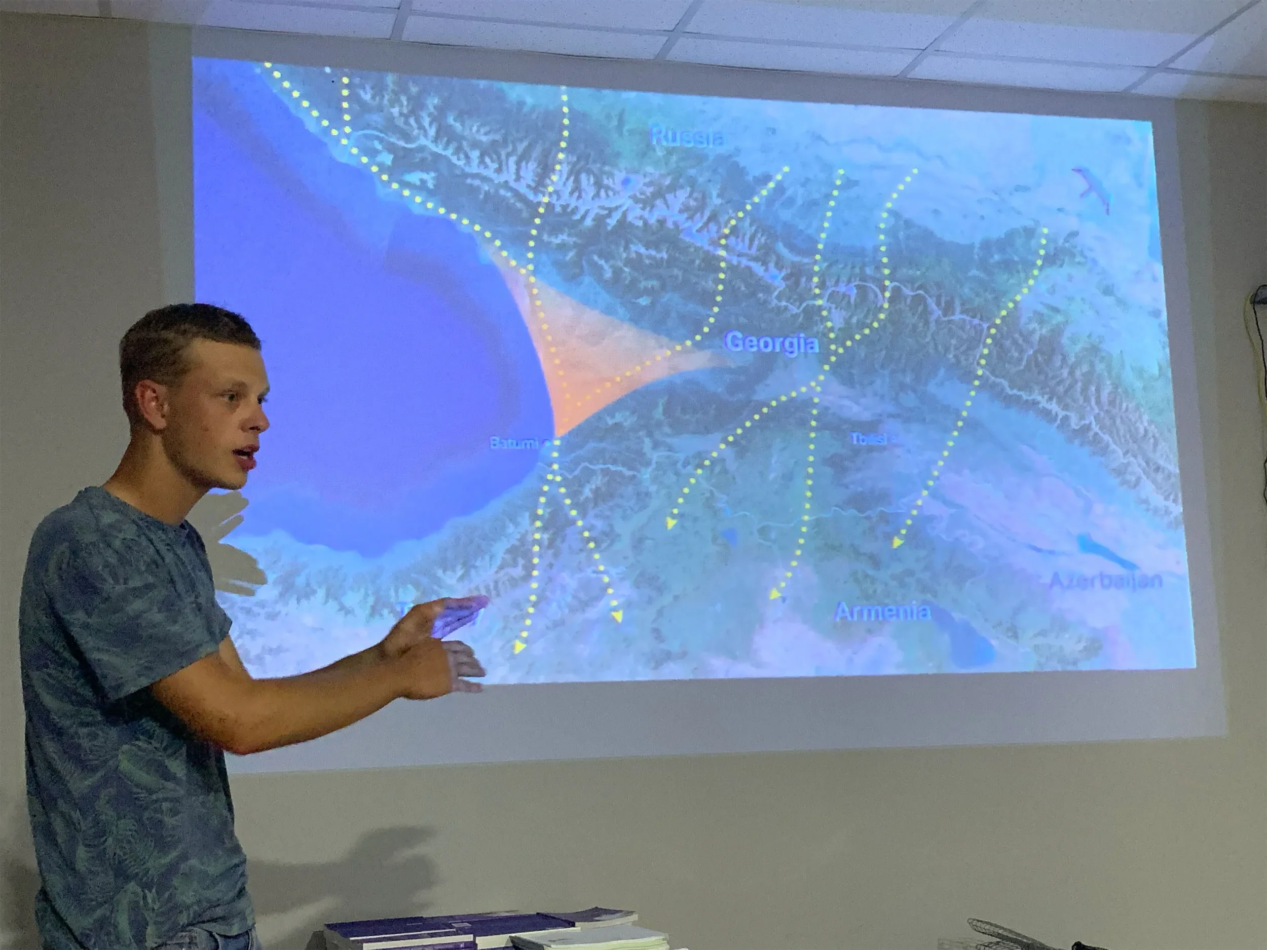 Behind-the-scenes photo from the 2019 Batumi Raptor Count autumn season