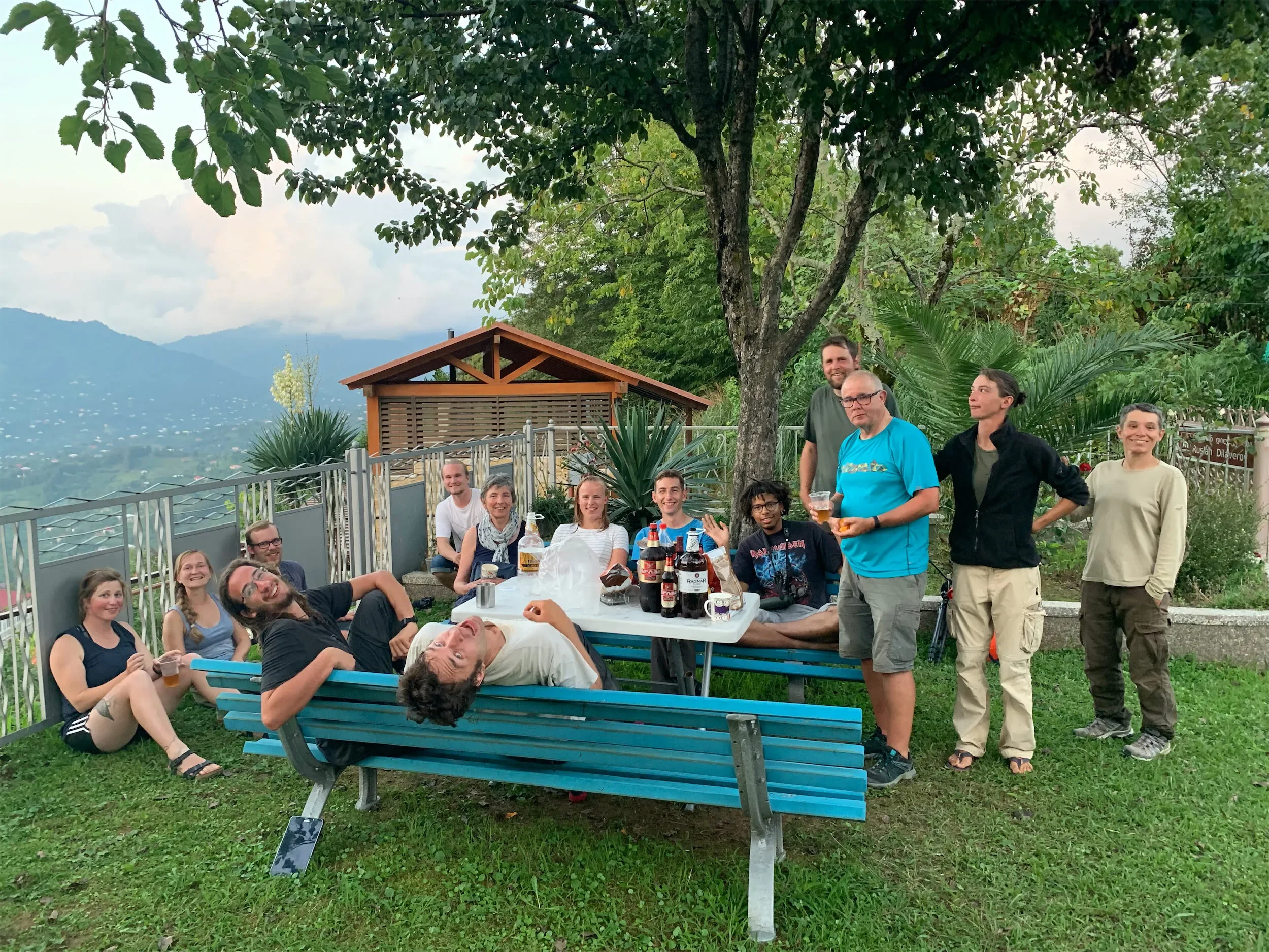 Behind-the-scenes photo from the 2019 Batumi Raptor Count autumn season