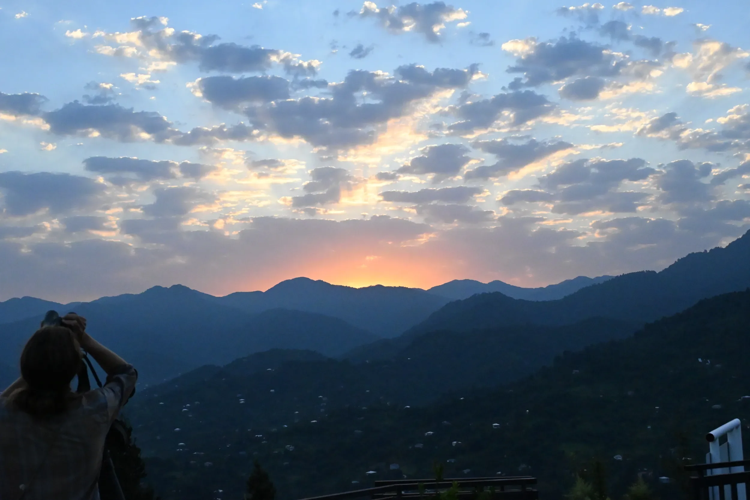 Sunrise over the hills of the Batumi bottleneck at the start of the season