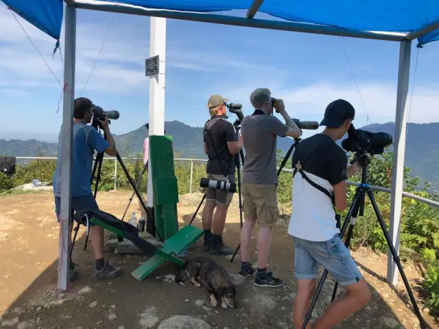 Behind-the-scenes photo from the 2018 Batumi Raptor Count autumn season