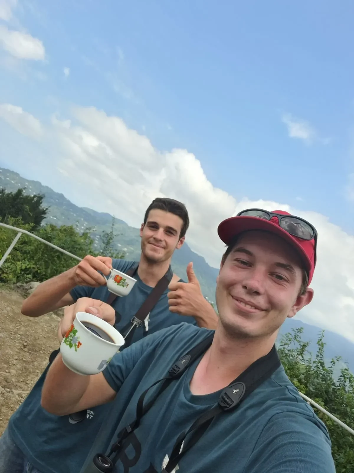 Behind-the-scenes photo from the 2023 Batumi Raptor Count autumn season