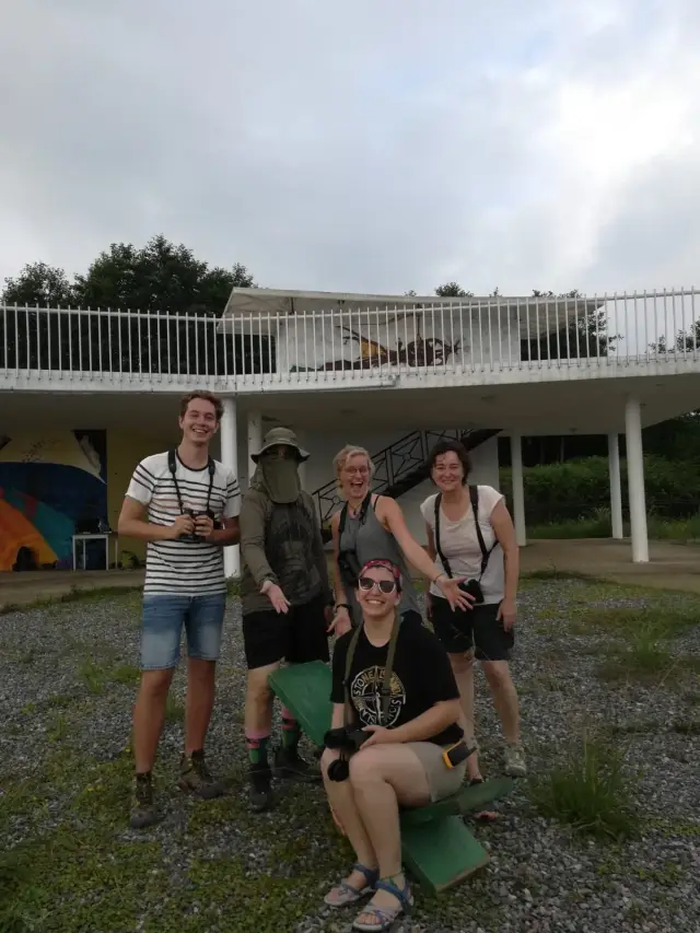 Behind-the-scenes photo from the 2023 Batumi Raptor Count autumn season