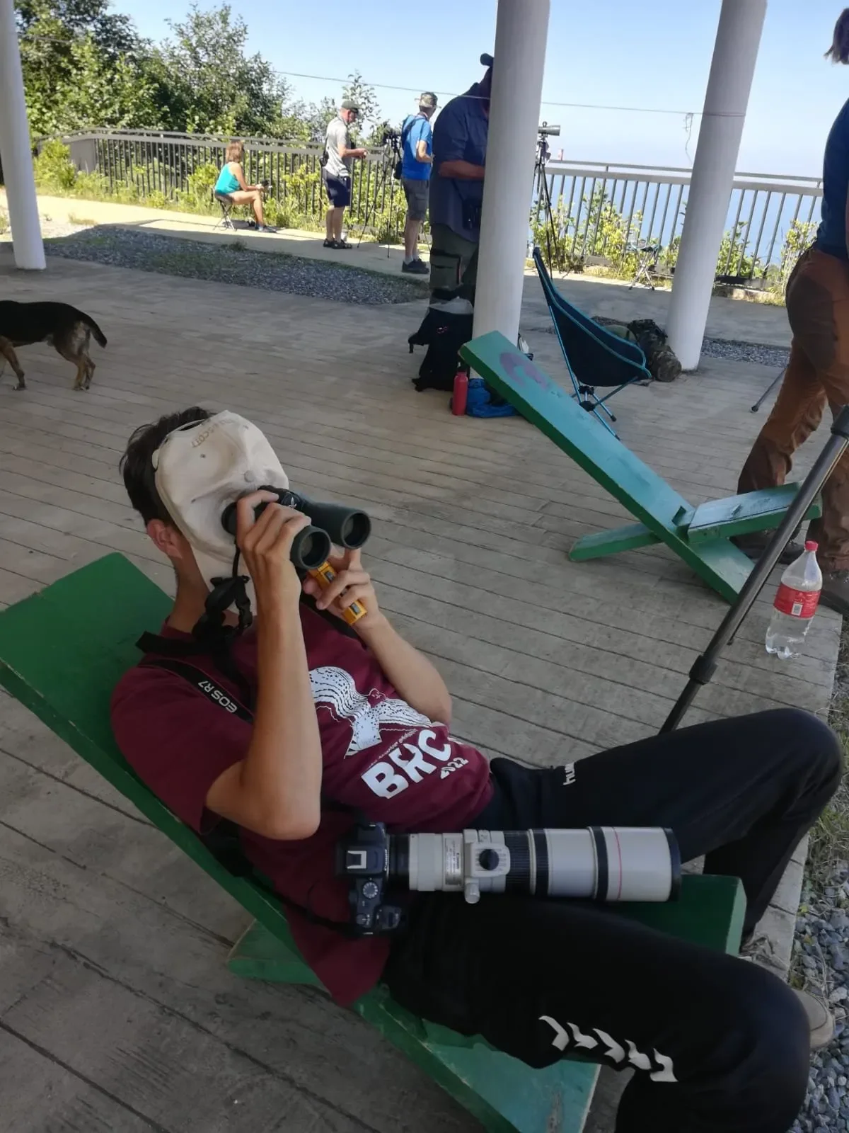 Behind-the-scenes photo from the 2023 Batumi Raptor Count autumn season
