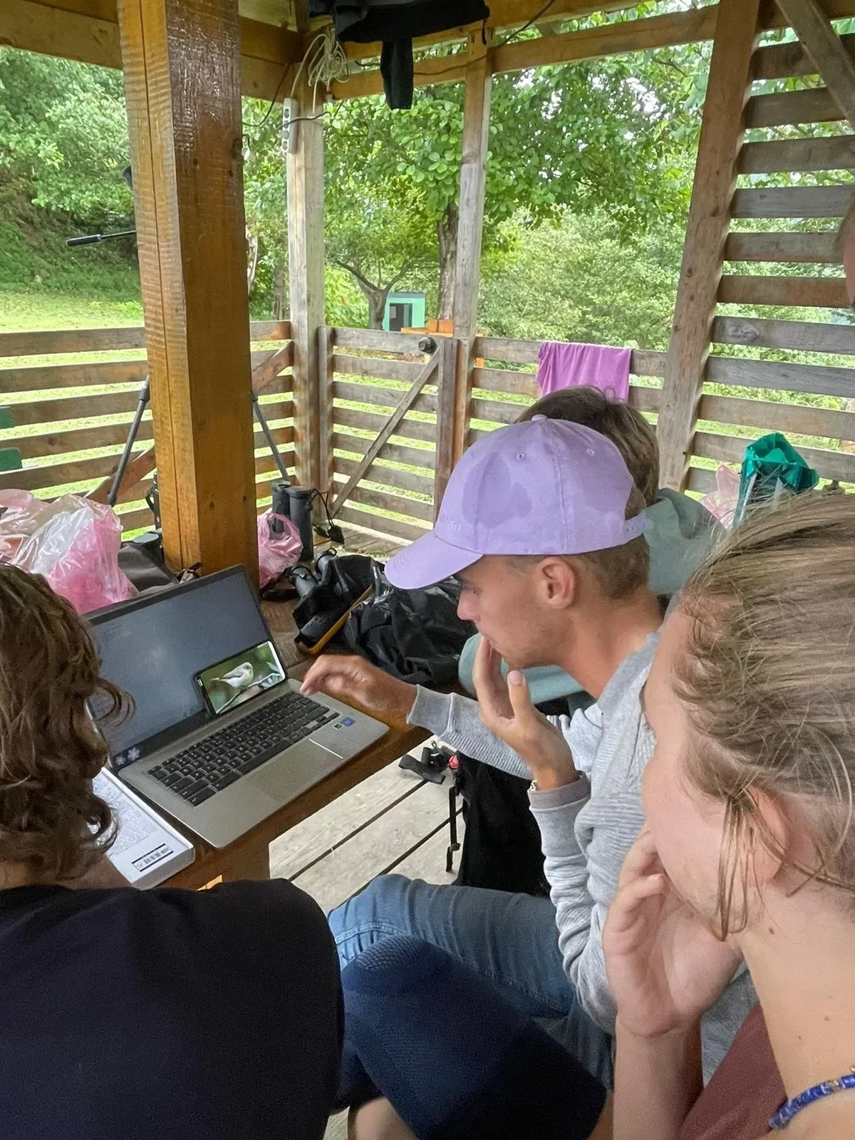 Behind-the-scenes photo from the 2023 Batumi Raptor Count autumn season
