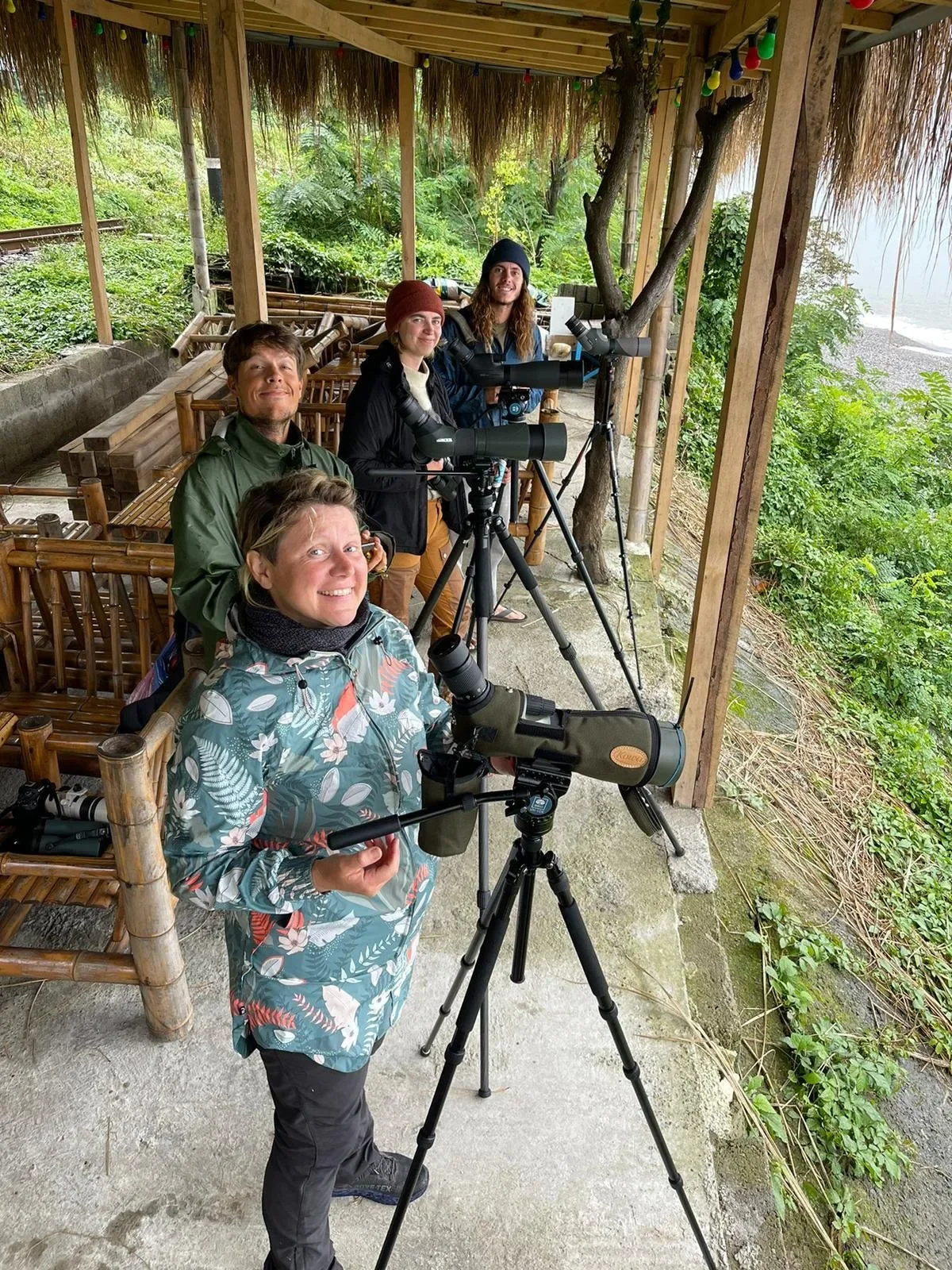 Behind-the-scenes photo from the 2023 Batumi Raptor Count autumn season